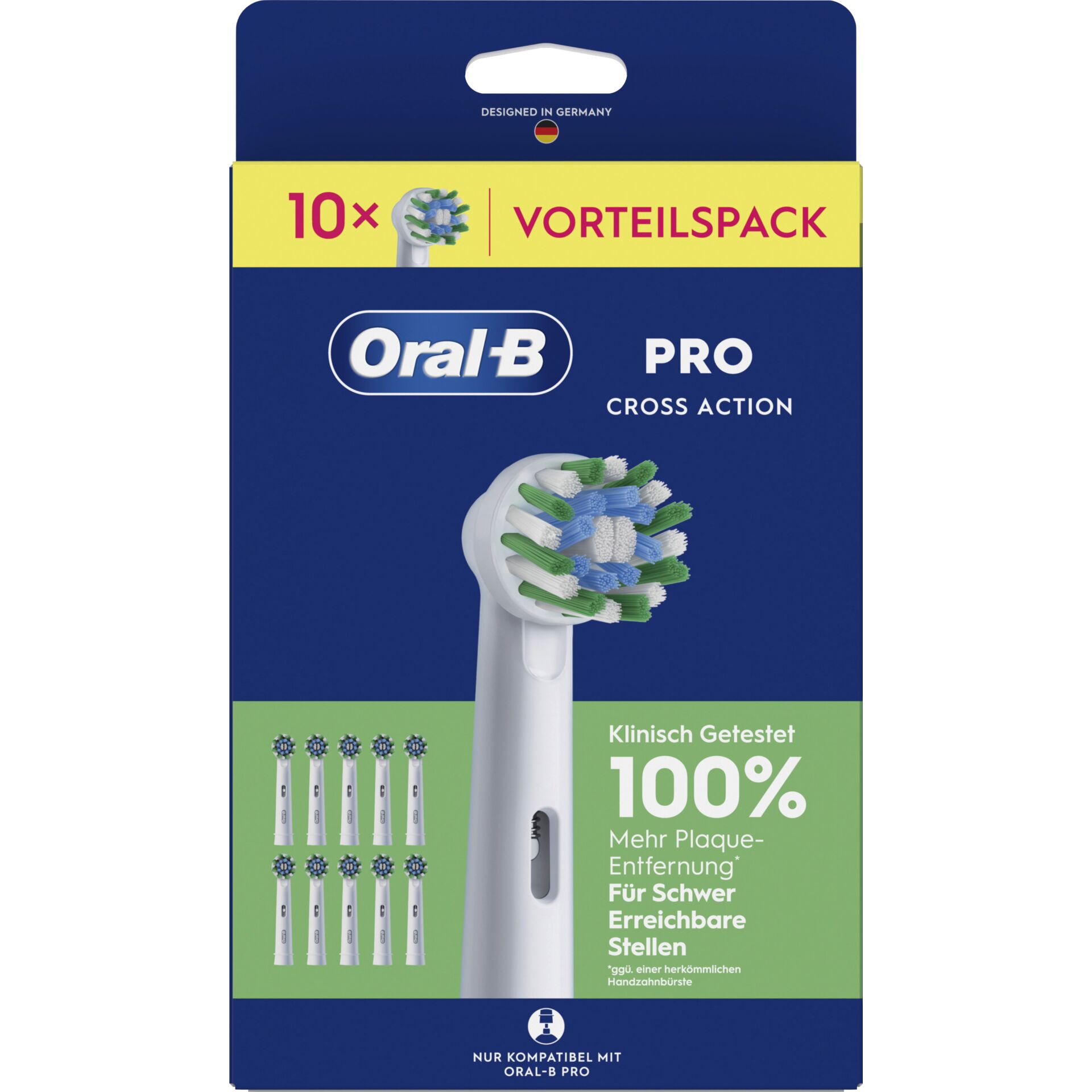 Zahnputzkopf, Zahnbürstenkopf, Ersatzbürsten, Oral-B Pro Cross Action, Vorteilspack