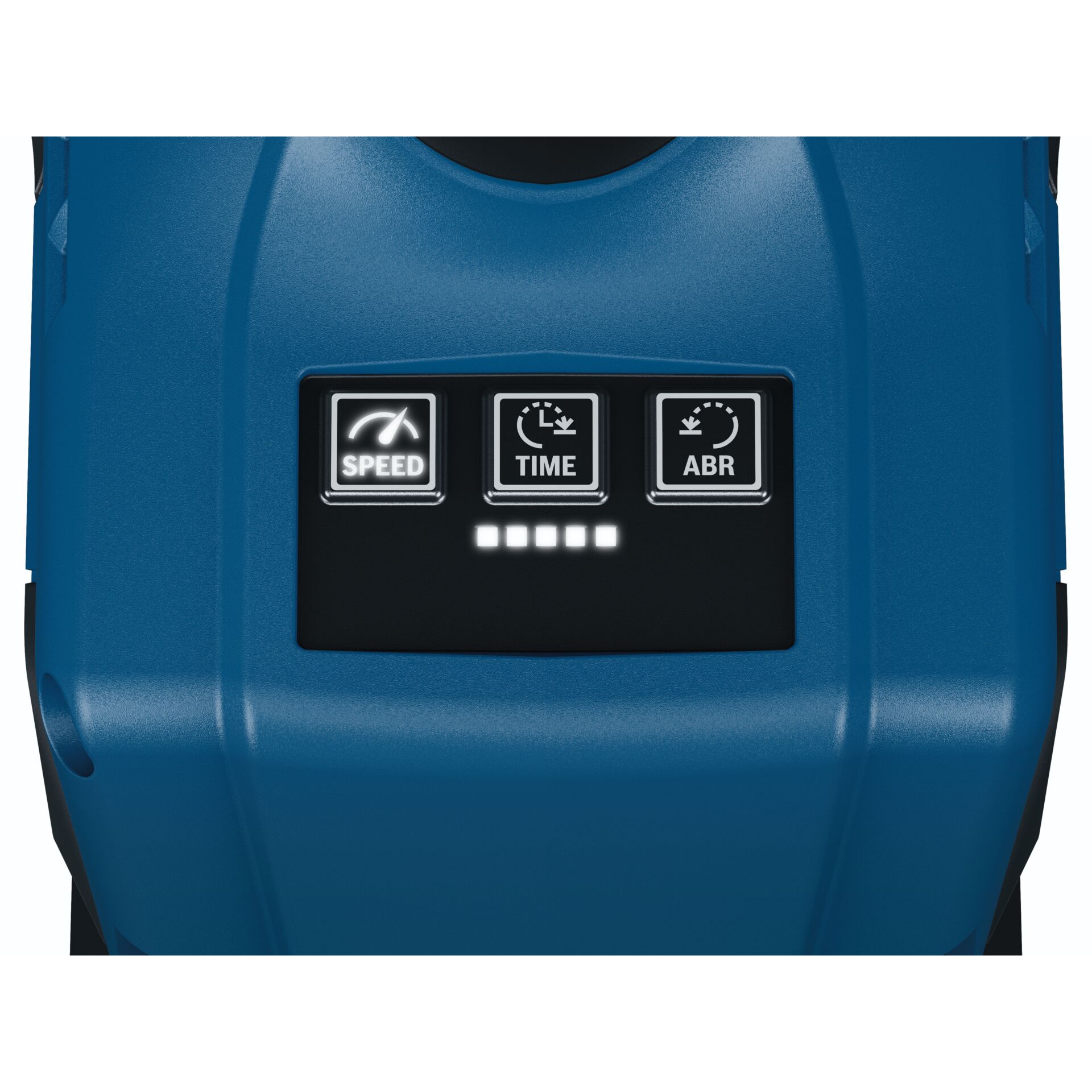 Schlauchgerät, Sprayer, Bedienfeld, blauer Gehäuse, digitale Anzeige