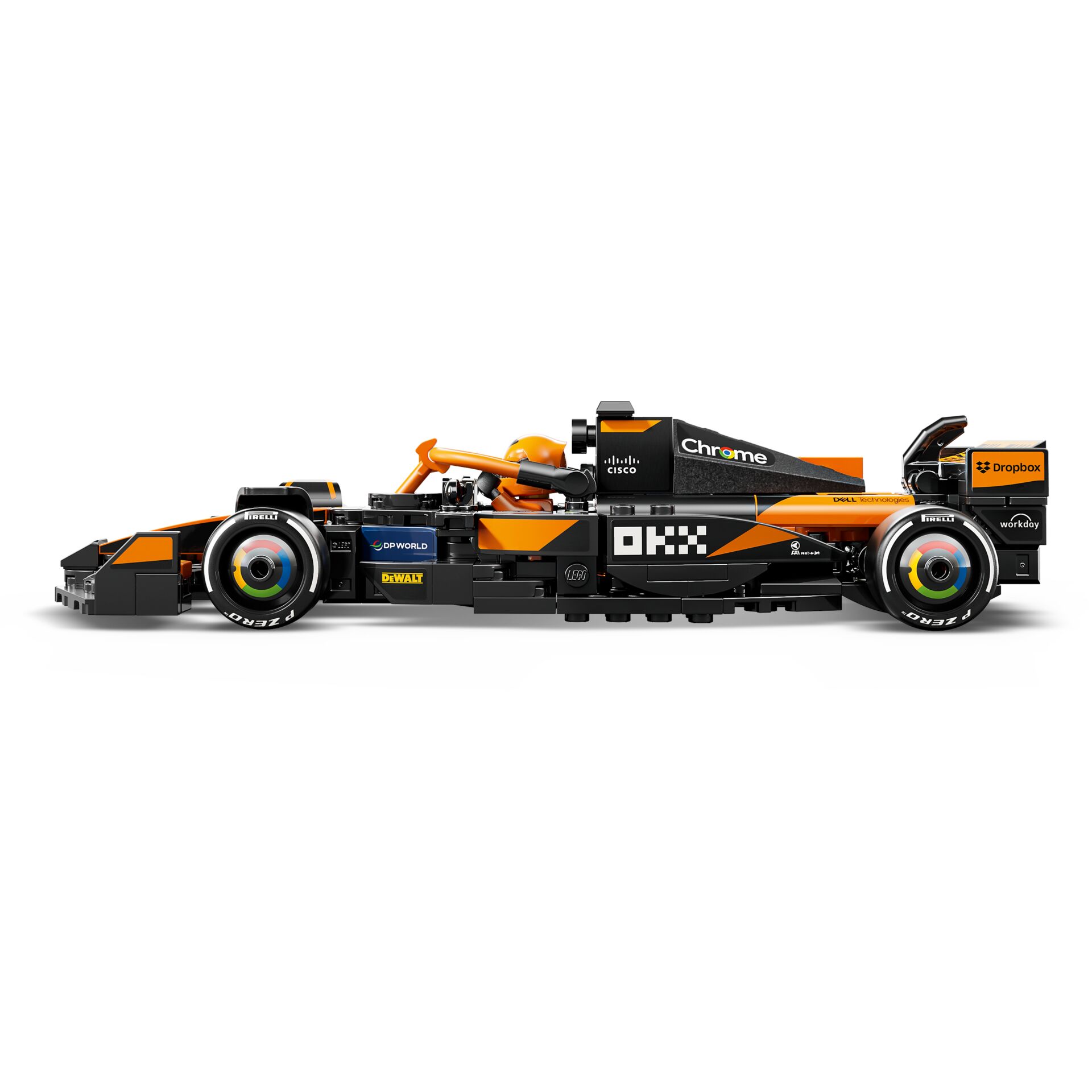 Formel 1 Rennwagen, LEGO Modell, Orange Schwarz, Rennwagen Detail, Motorsport-Design