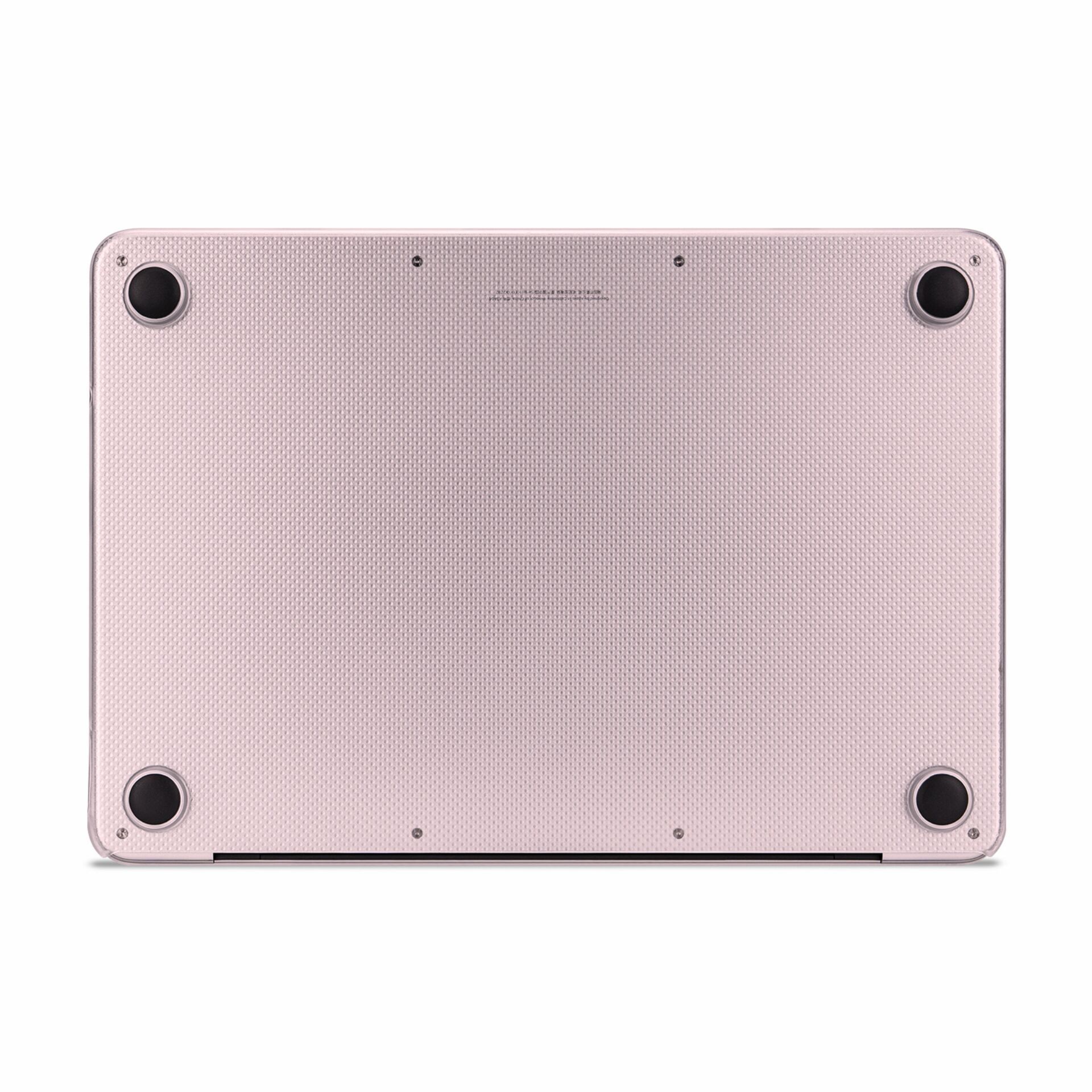 Laptop untenansicht, rosa Farbe, Textur Muster, abgerundete Ecken, Silikonabdeckung