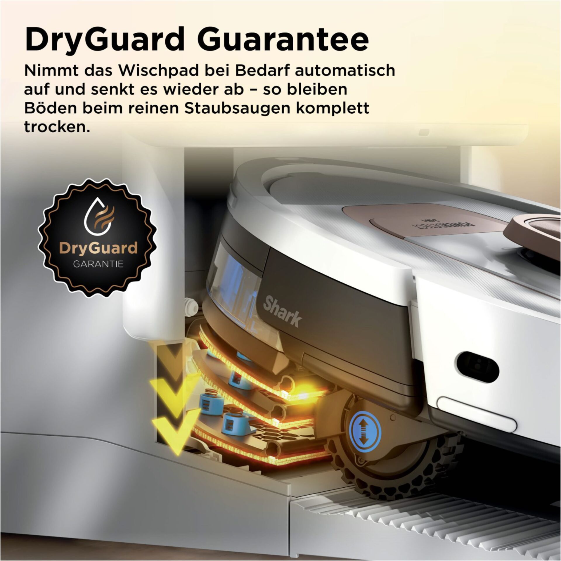 Roboterstaubsauger, DryGuard, Saugmotor, Metall, automatisches Entleeren