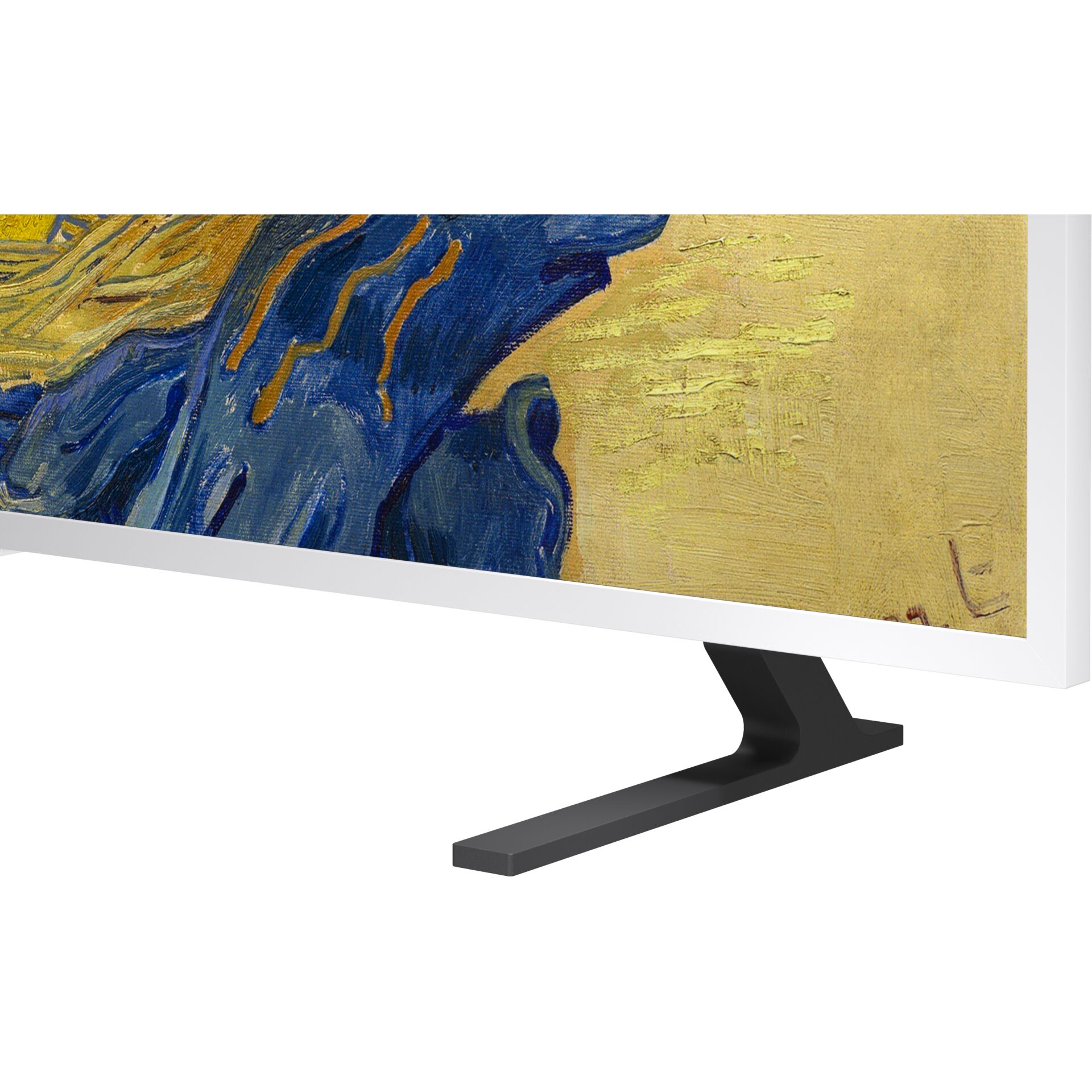 monitor, art print, blue yellow, frame-less, stand