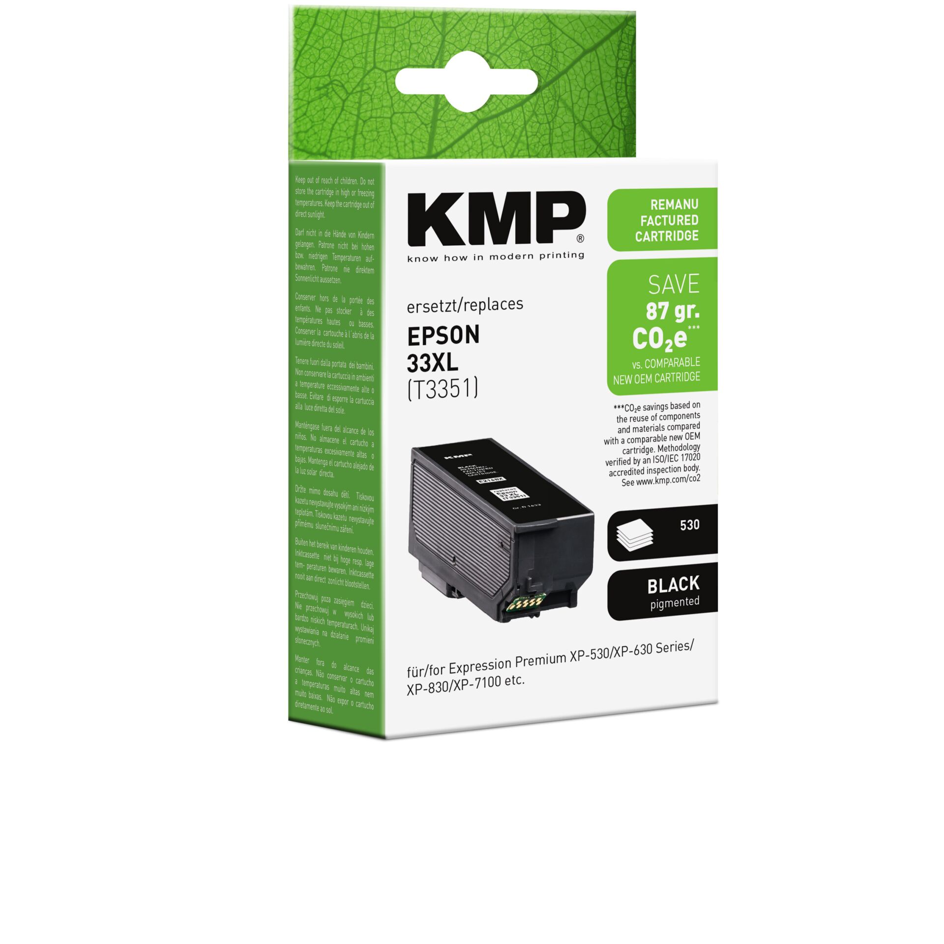 Adapter, Elektronik, QR Code, Tintenpatrone, EPSON, KMP, Schwarz pigmentiert, XL 33XL