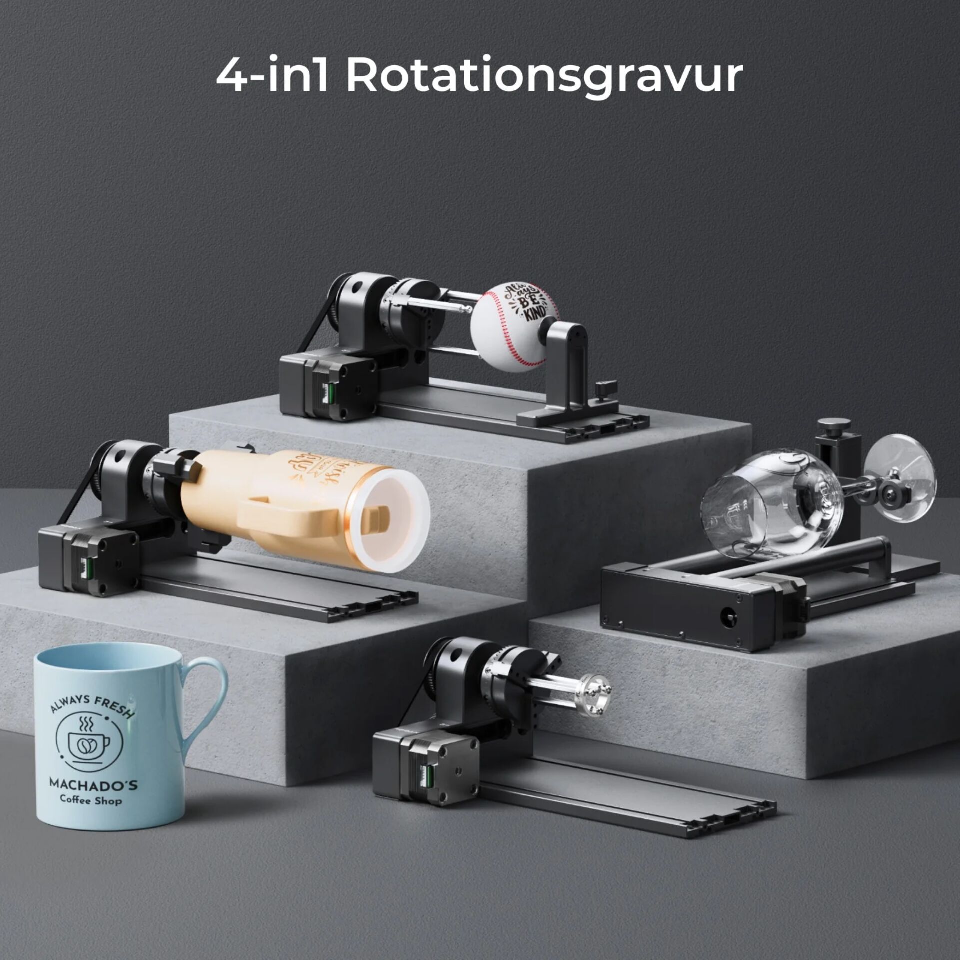 4-in-1, Rotationsgravur, Gravurmaschine, Rotationsgravur, Maschine