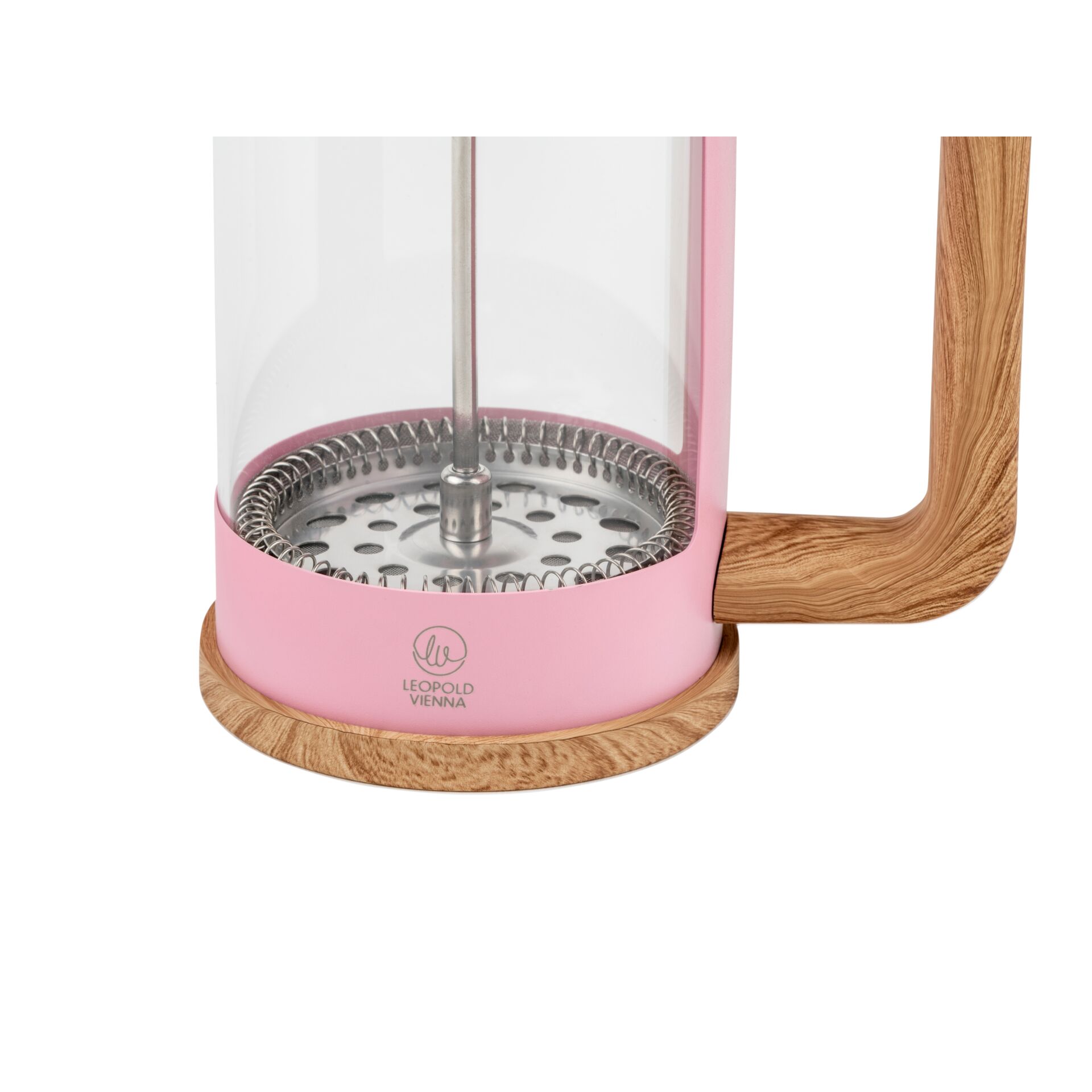 French press, Kaffeemarker?, Pink, Holzgriff, Edelstahl-Filter