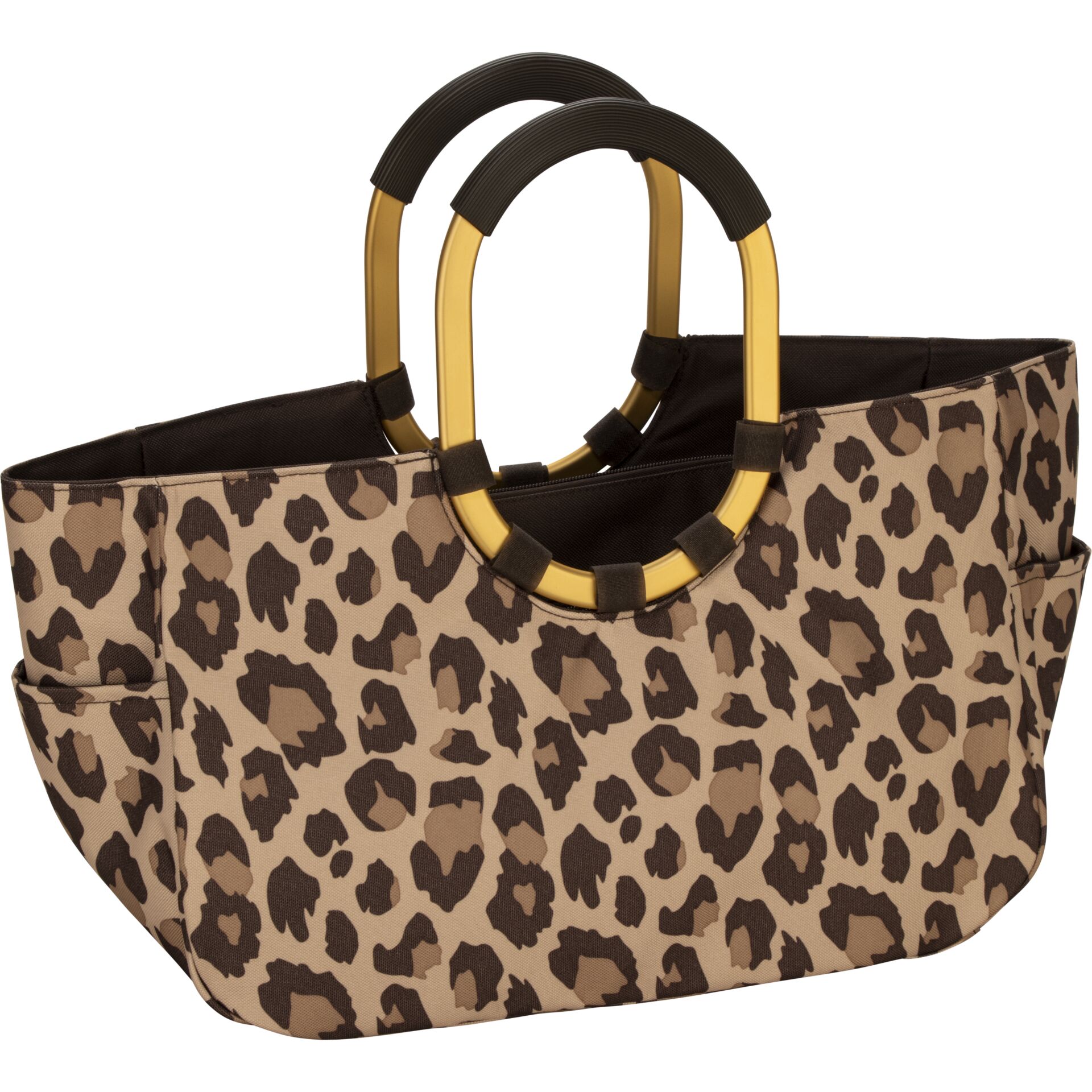 Tote bag, Leopard print, Henkeltasche, Goldene Griffe, Stoffbeutel