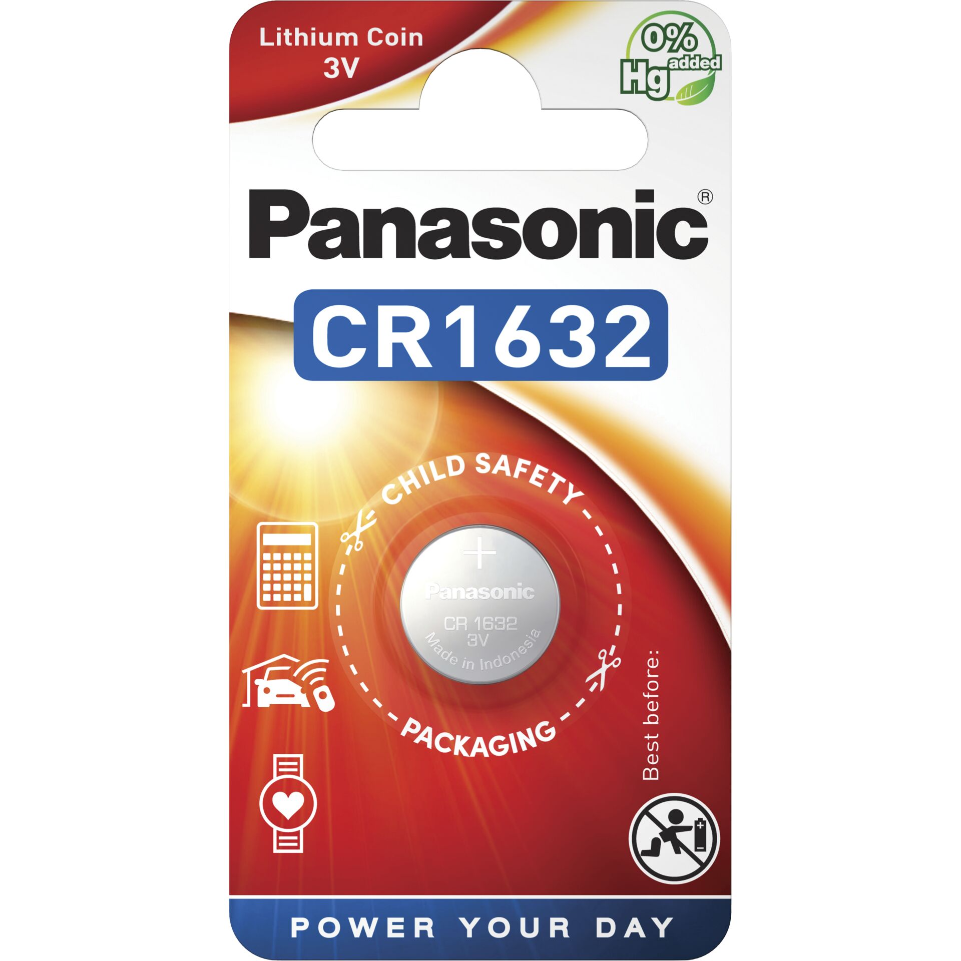 1 Panasonic CR 1632  Lithium Power