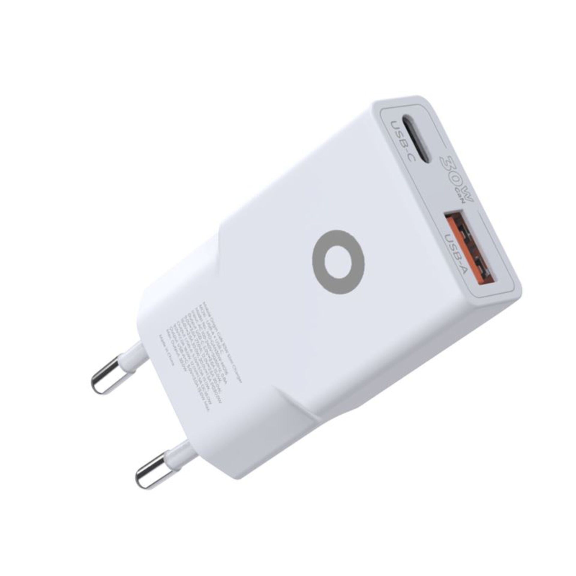 USB-Ladegerät, EU-Stecker, USB-A-Anschluss, Wandladegerät, weißes Gehäuse