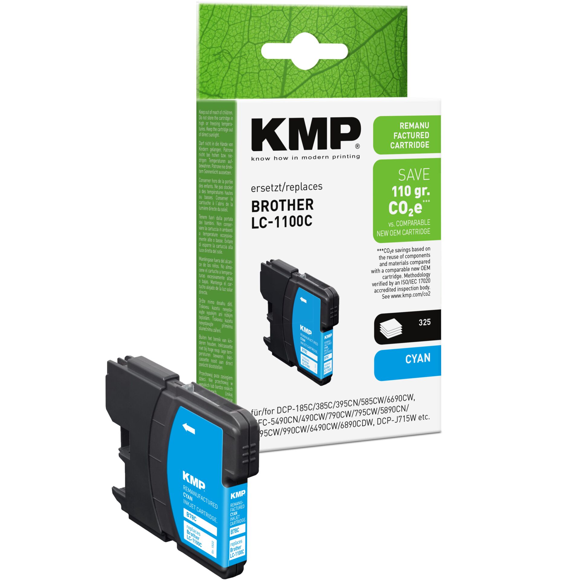 Adapter, Elektronik, Hardware, Computerausrüstung, QR Code, Tintenpatrone, Druckerpatrone, Cyan, LC-1100C, KMP