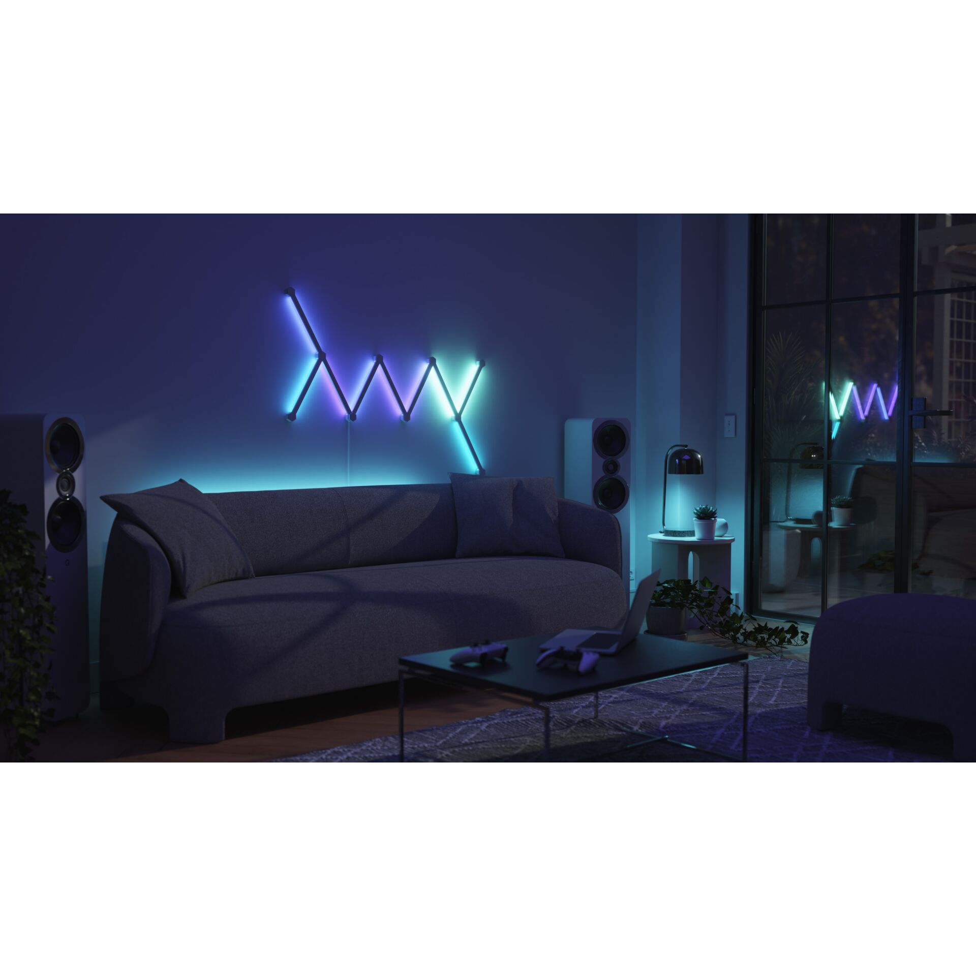 Couch, Wohnzimmer, Innenarchitektur, Pflanze, Beleuchtung