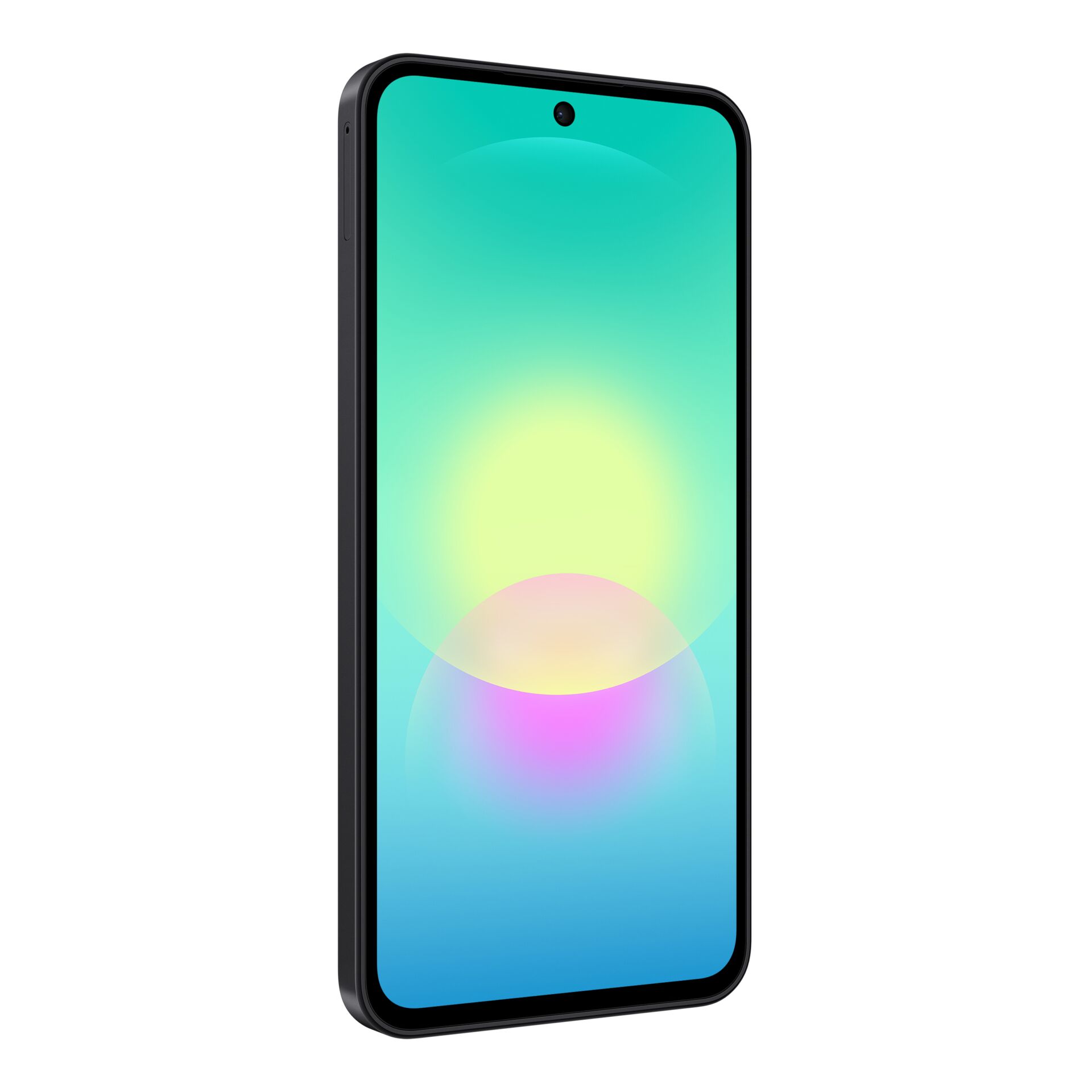 Smartphone, schwarzer Rahmen, Waterdrop-Notch, Verlauf, Frontkamera Loch