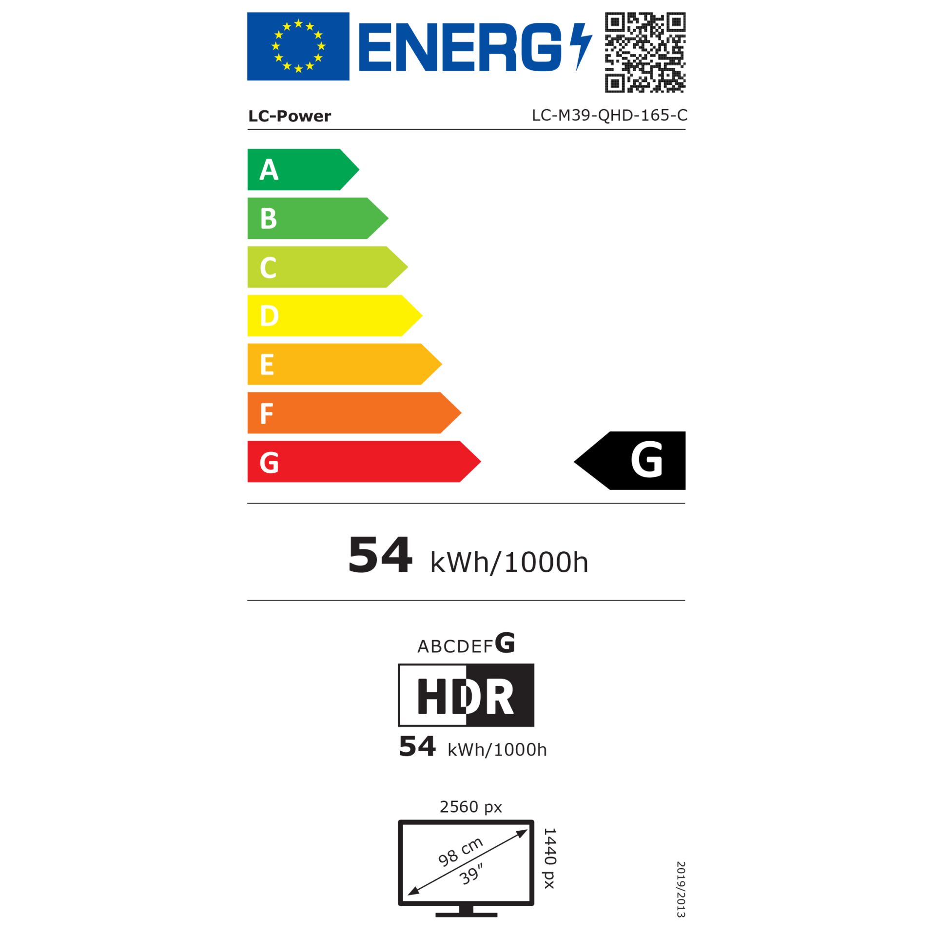 LC-Power LC-M39QHD-165C – Energieeffizienzklasse G