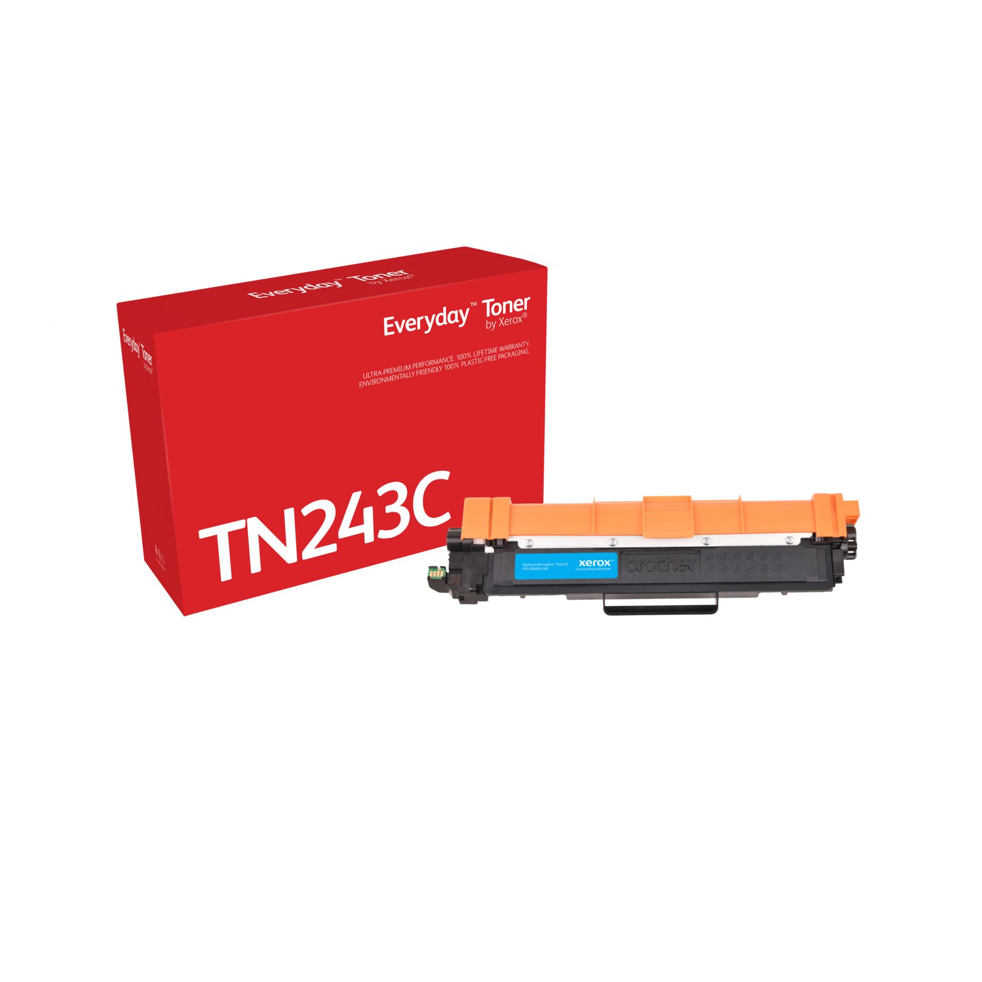 Xerox Everyday Cyan Toner ers.  Brother TN-243C