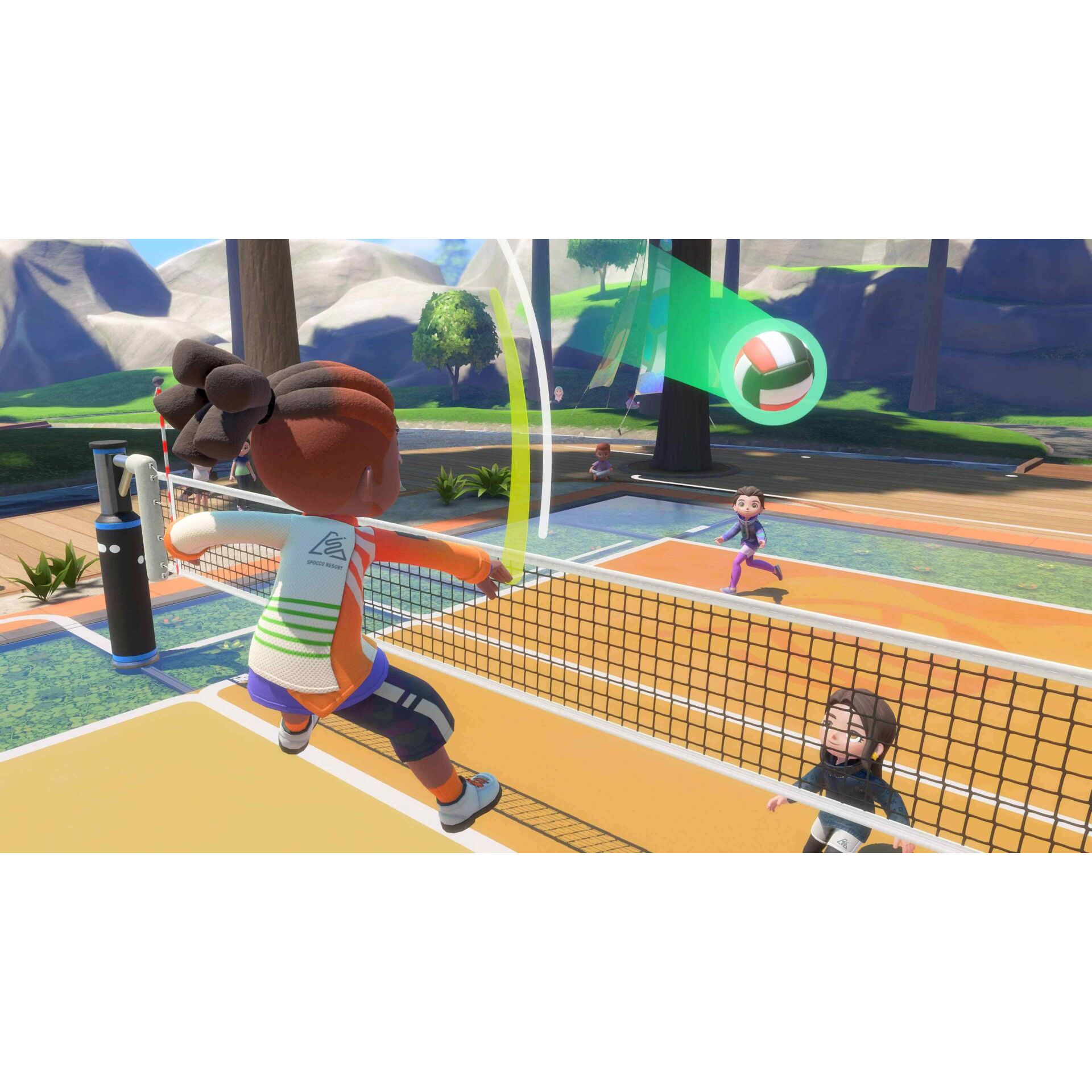 Tennis, Volleyball court, Animated game, Court net, Player jump