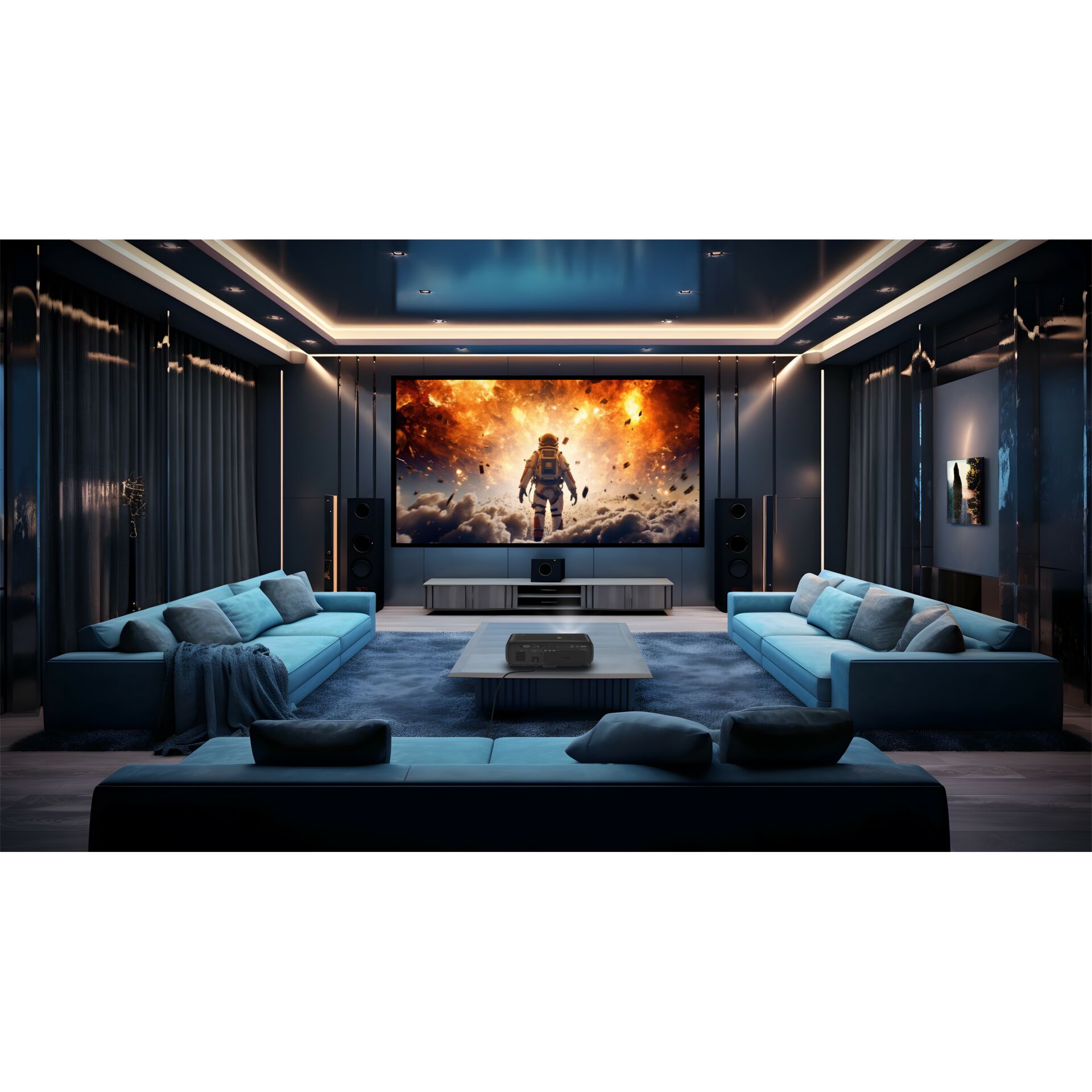 Heimkino, Projector, Großer Bildschirm, Ledersofa, Fernsehnutzung