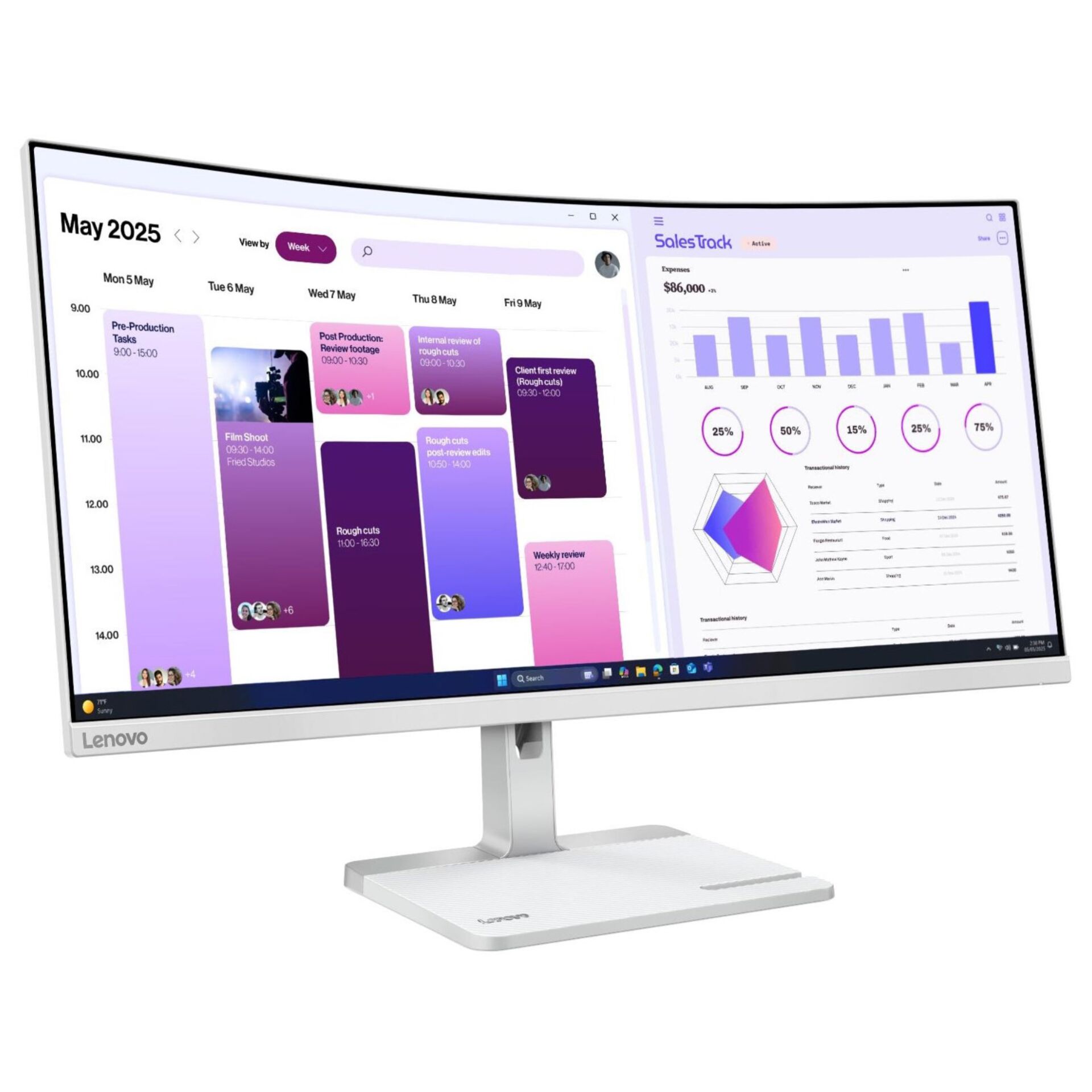 monitor, all-in-one, LED, weiß, Ständer