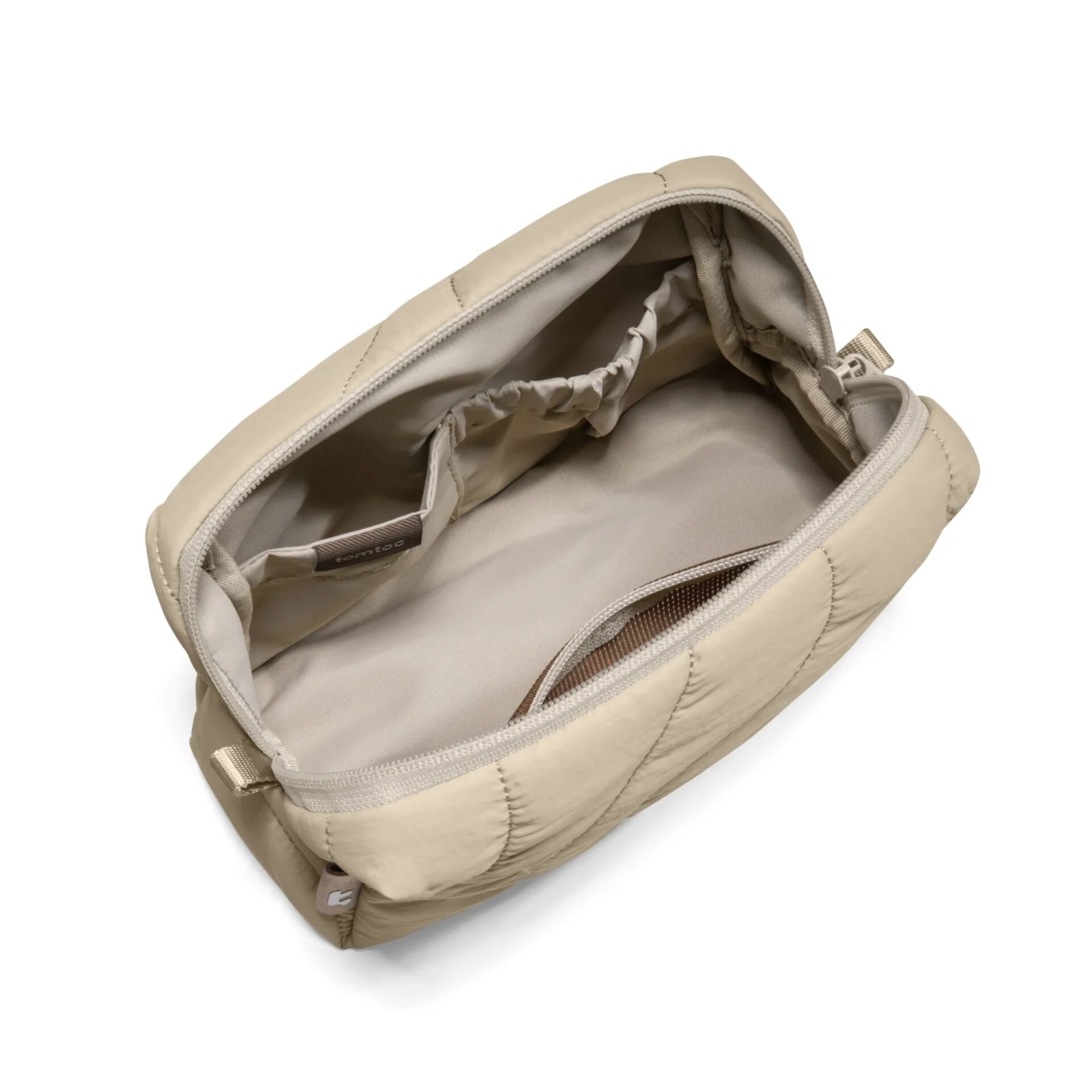 Beutel, Beige, Aufbewahrungstasche, Reißverschluss, Innenfach