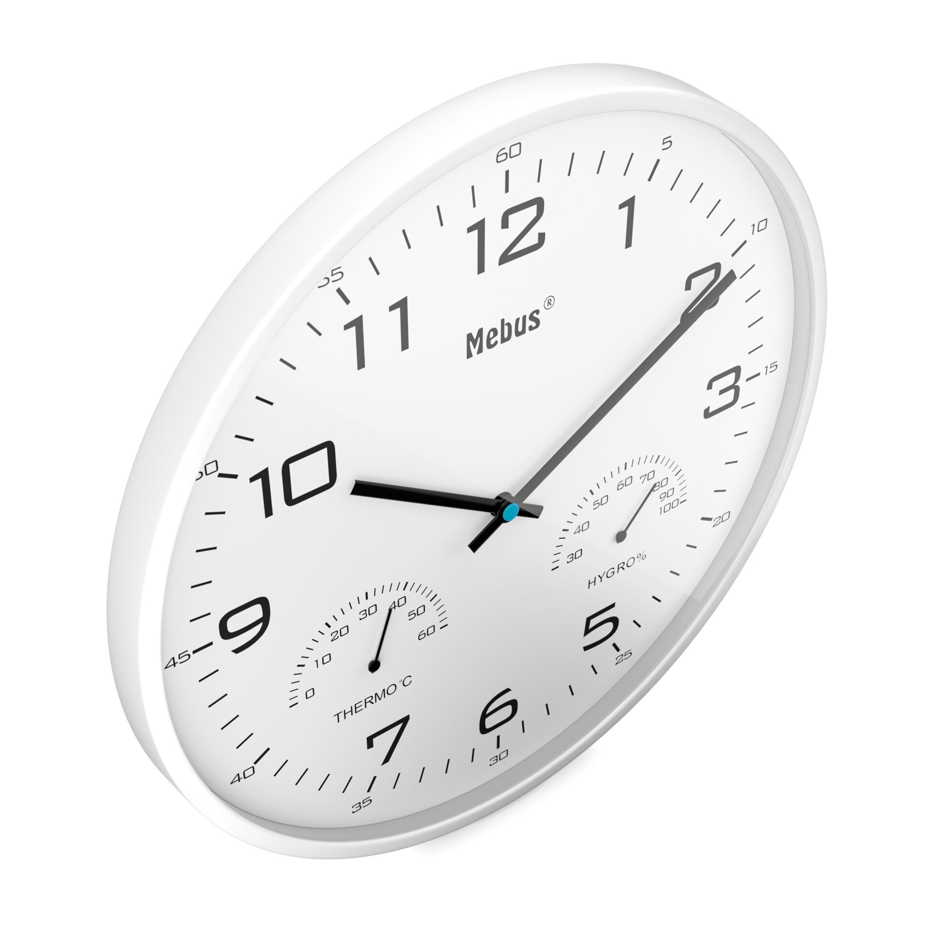Wecker, Wanduhr, Analoguhr, Quartz, Weiß
