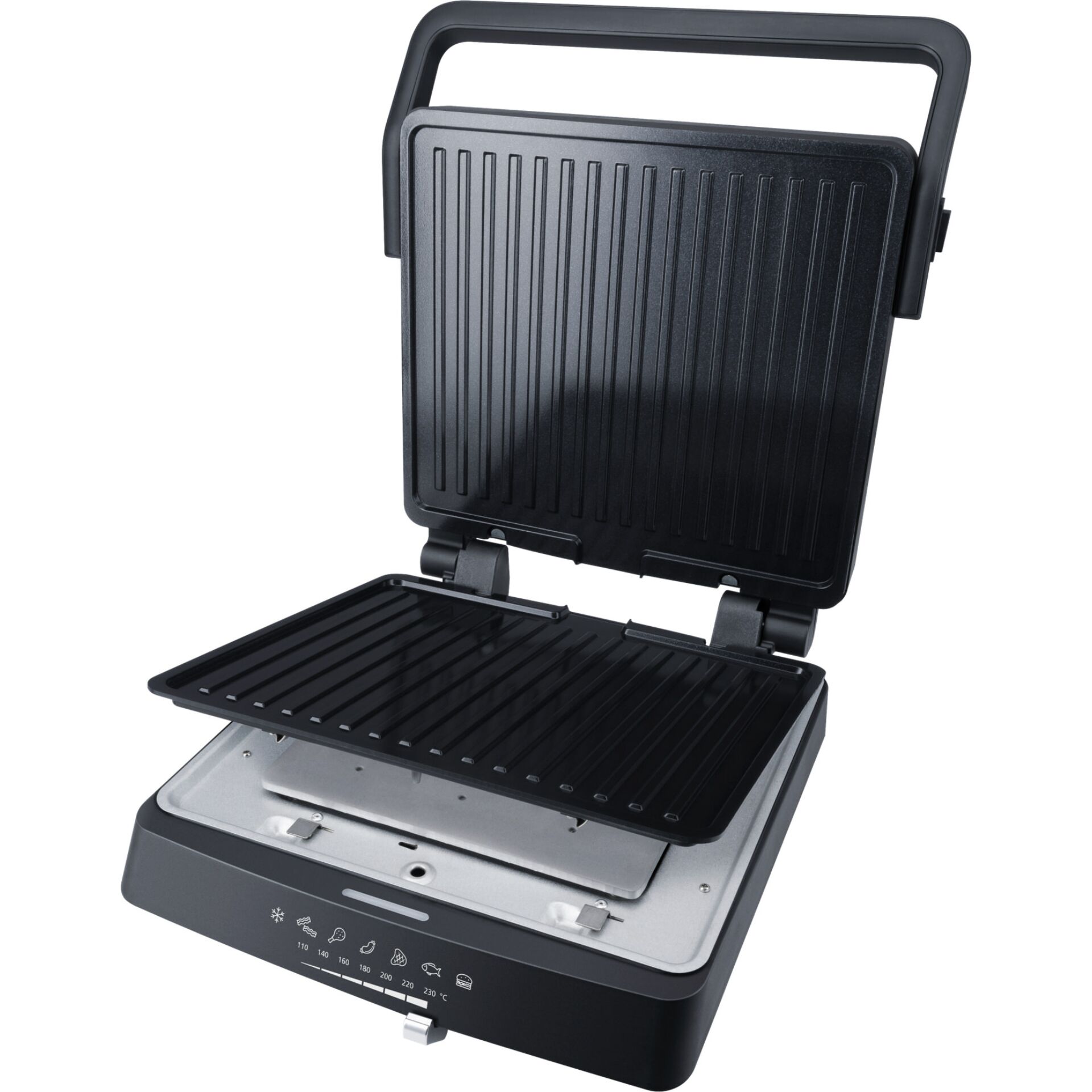 Grillplatte, Elektrischer Grill, Panini-Grill, Kompakt, Rillenplatte