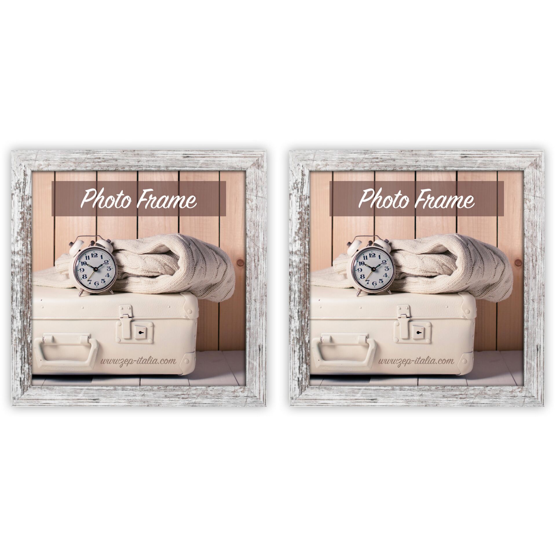 2x1 ZEP Nelson6 weiß/braun 15x15  Holz Bilderrahmen         V21156