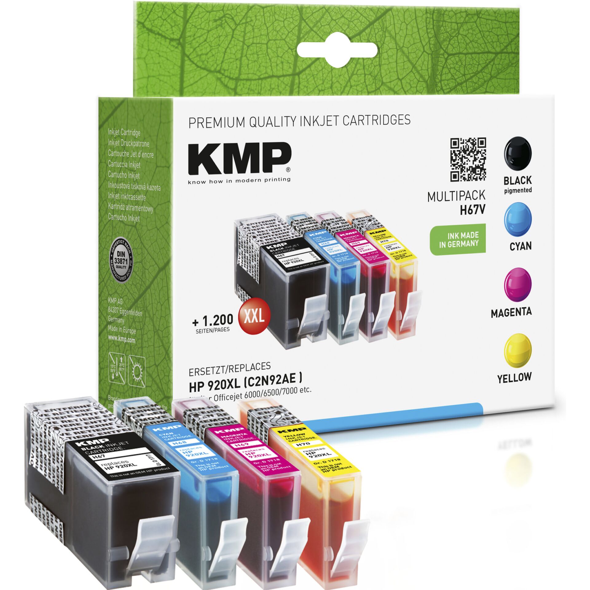 KMP H67V Multipack BK/C/M/Y  kompatibel mit HP Nr. 920 XL