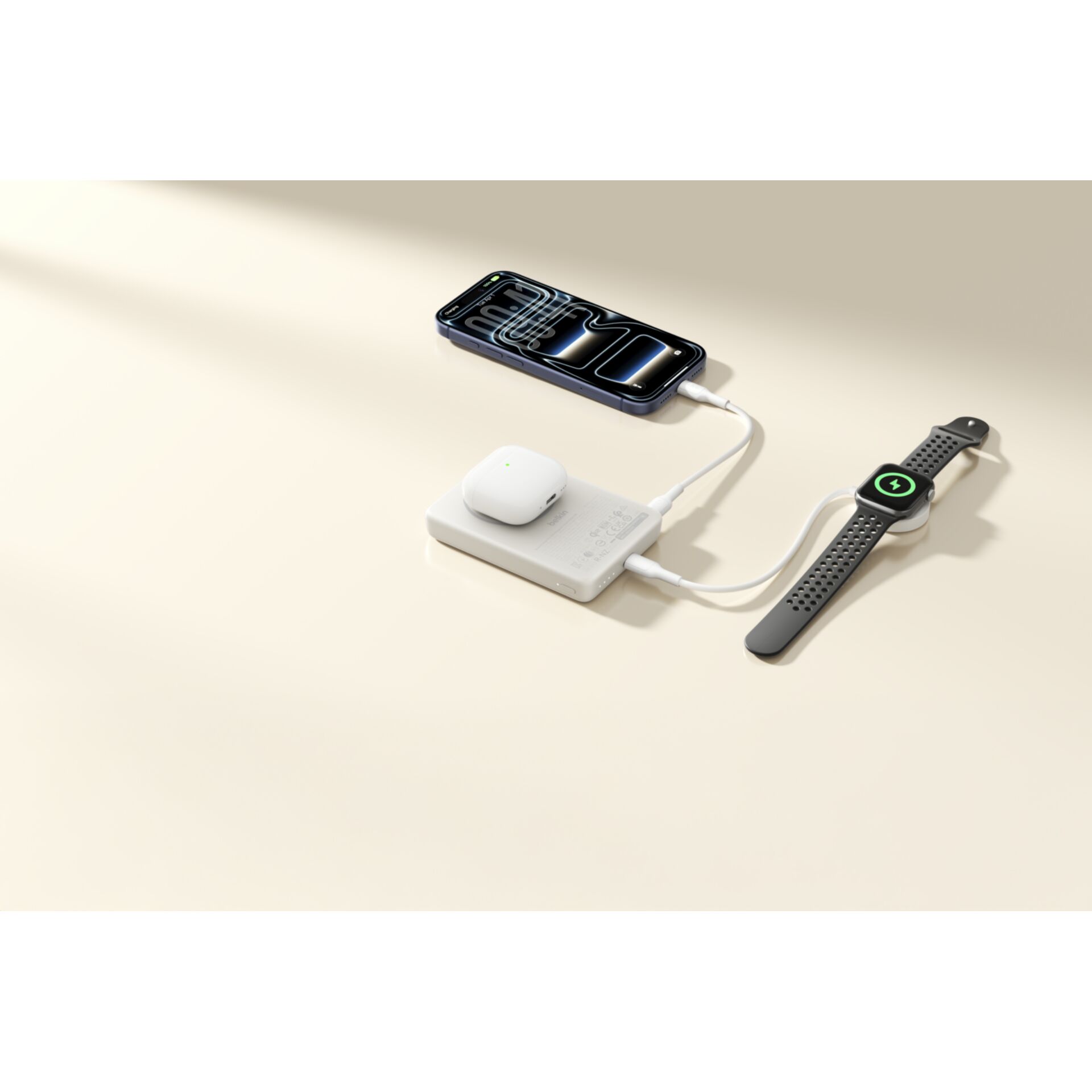 iPhone, AirPods, MagSafe-Ladegerät, Smartwatch, Kabelloses Laden