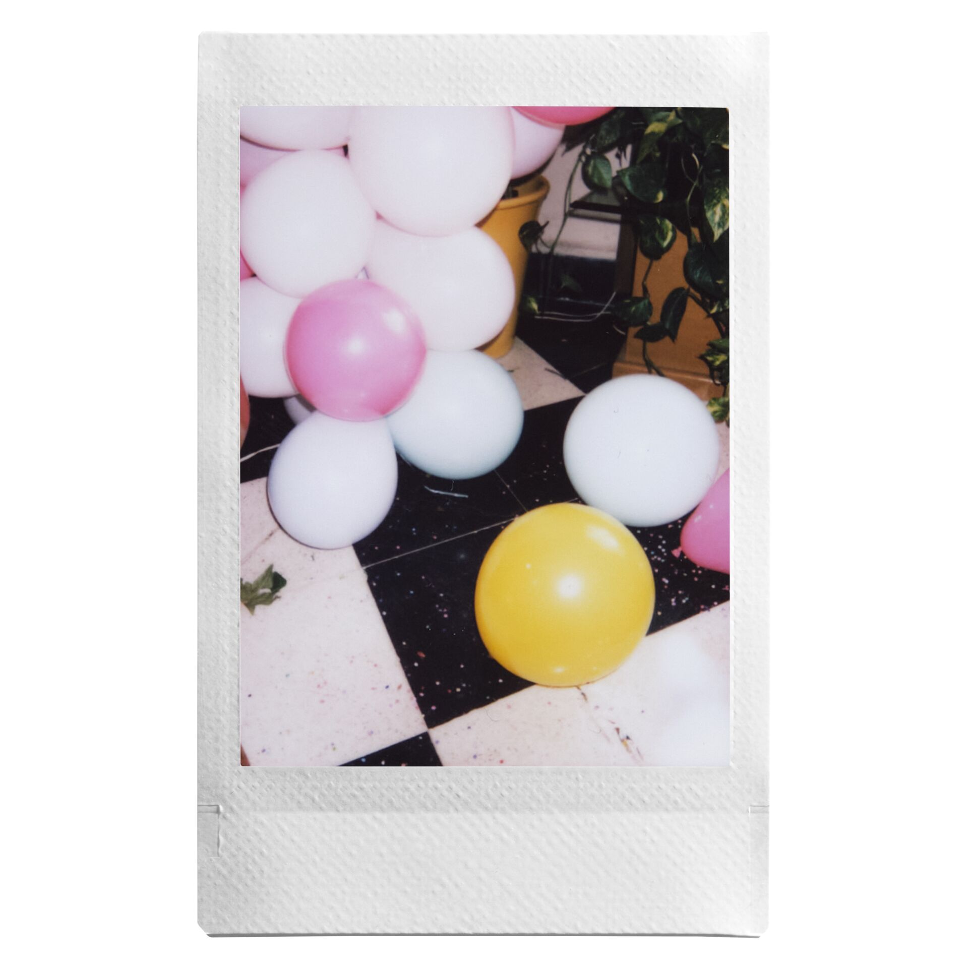 Ballons, Farbballons, Gelbballon, Rundballon, Checkered_floor