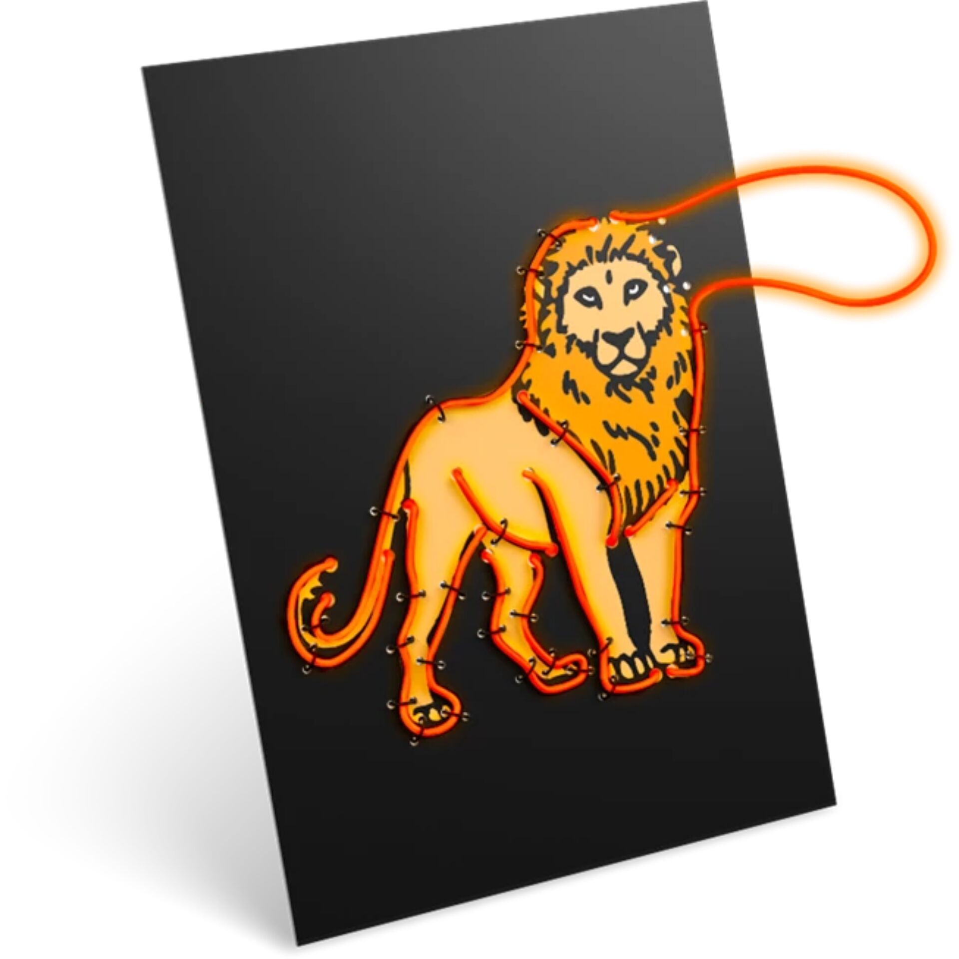 Neon-Löwe, Löwe Neon, Löwen-Design, Neon-Beleuchtung, Hängelöwe