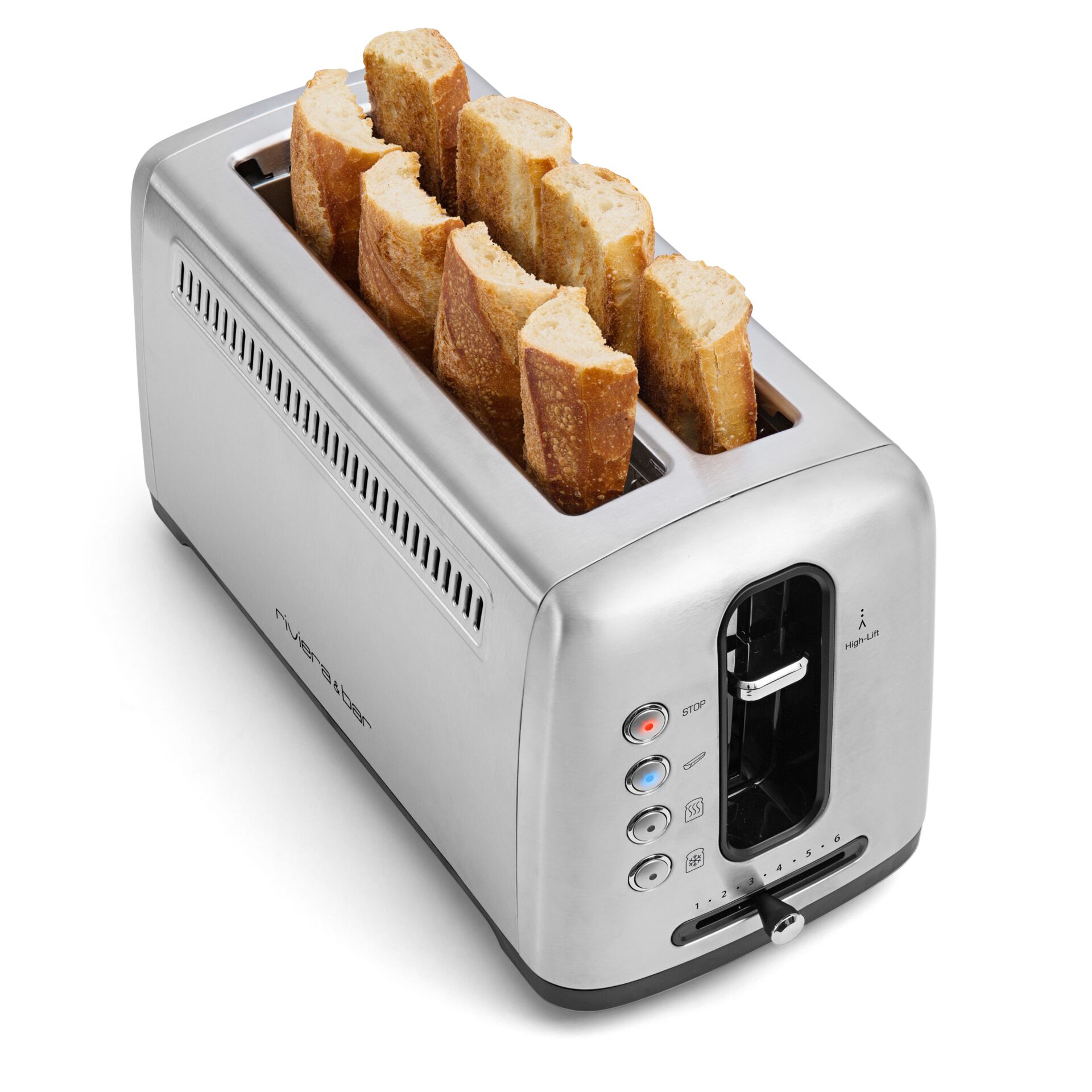 Toaster, Scheibenbrot, 4-Scheiben, Edelstahl, Krumenbehälter