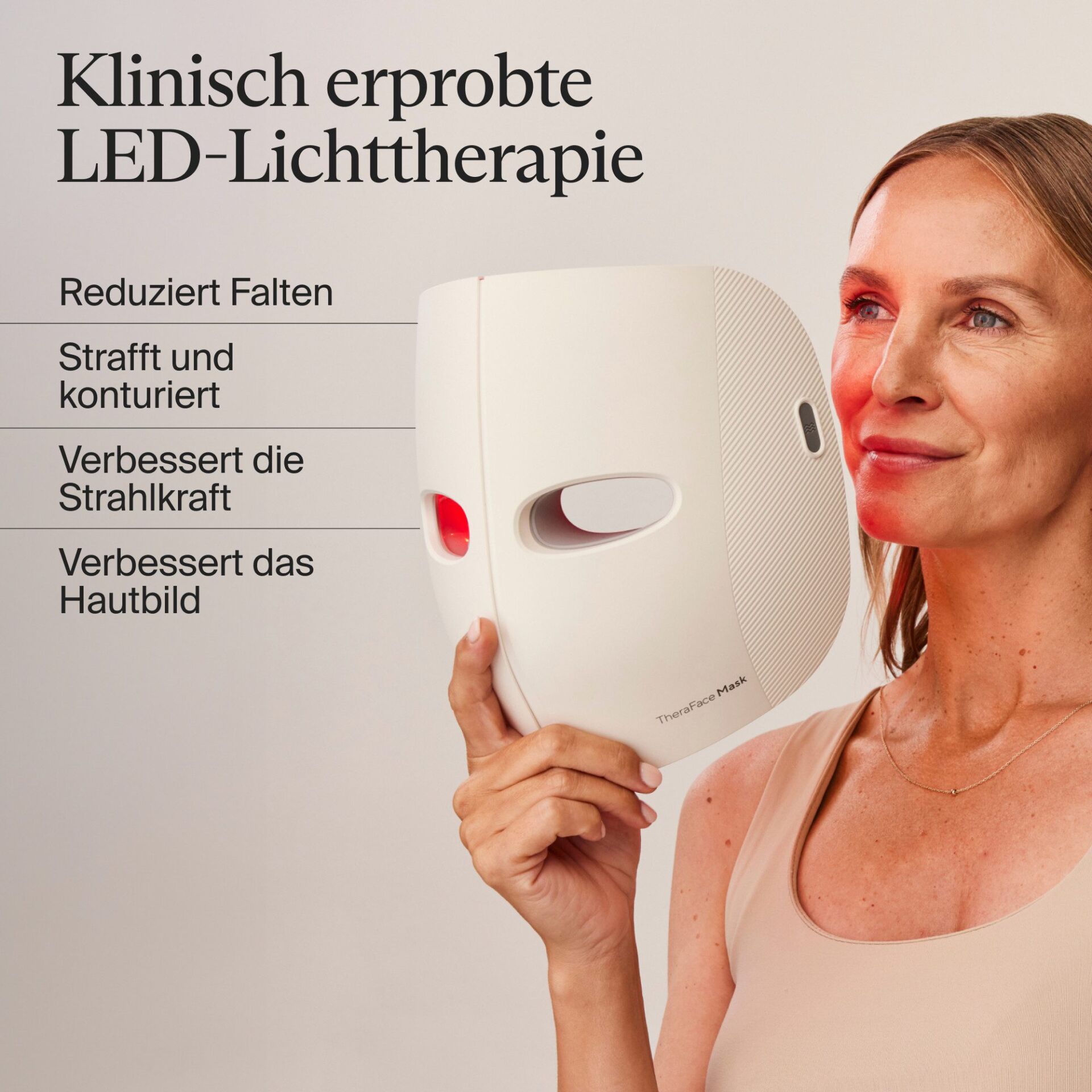 LED-Lichttherapie, Gesichtsmask, Hautpflege, Reduziert Falten, TheraFace Mask