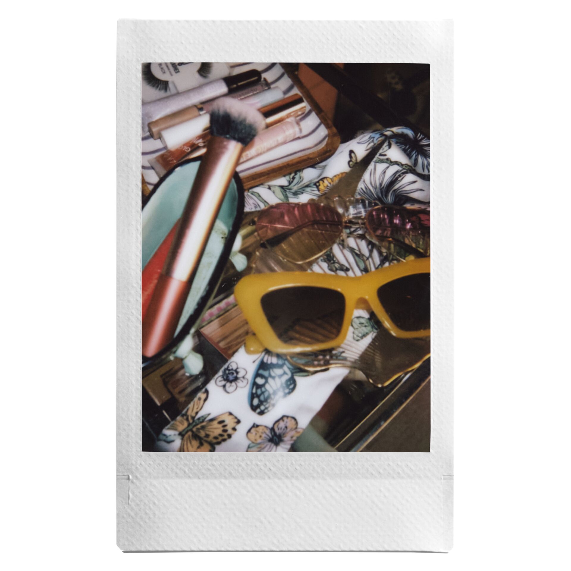 Sonnenbrille, Schal, Make-up-Pinsel, Brillenfassung, Floral-Muster