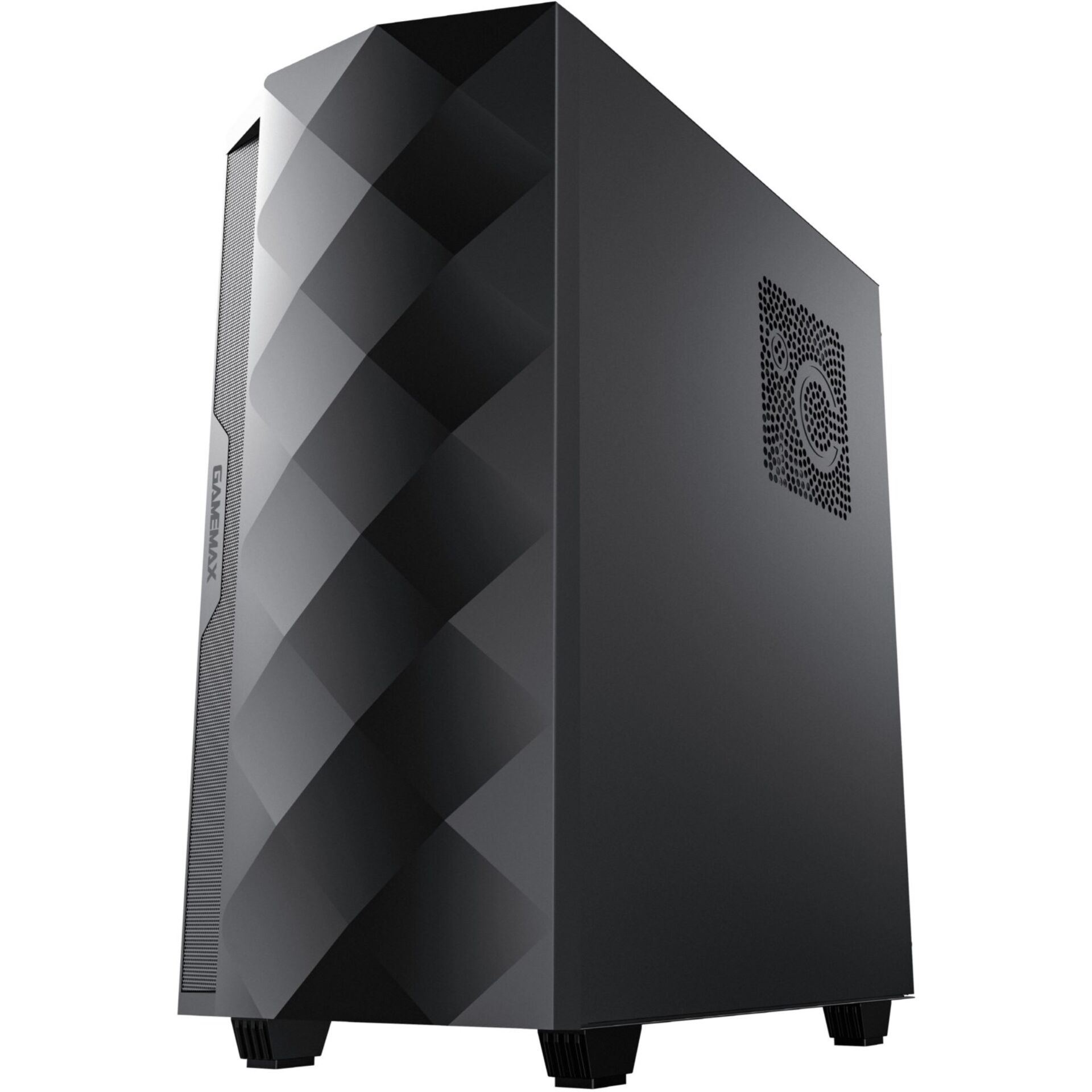 Gamer-PC, Tower, Schwarz, Gehäuse, Seitlich Muster