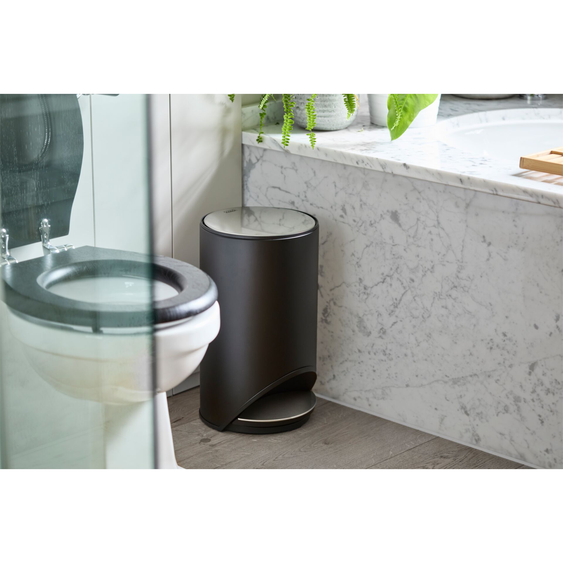 Mülleimer, Abfalleimer, Küchenmülleimer, Stilvoll, schwarz