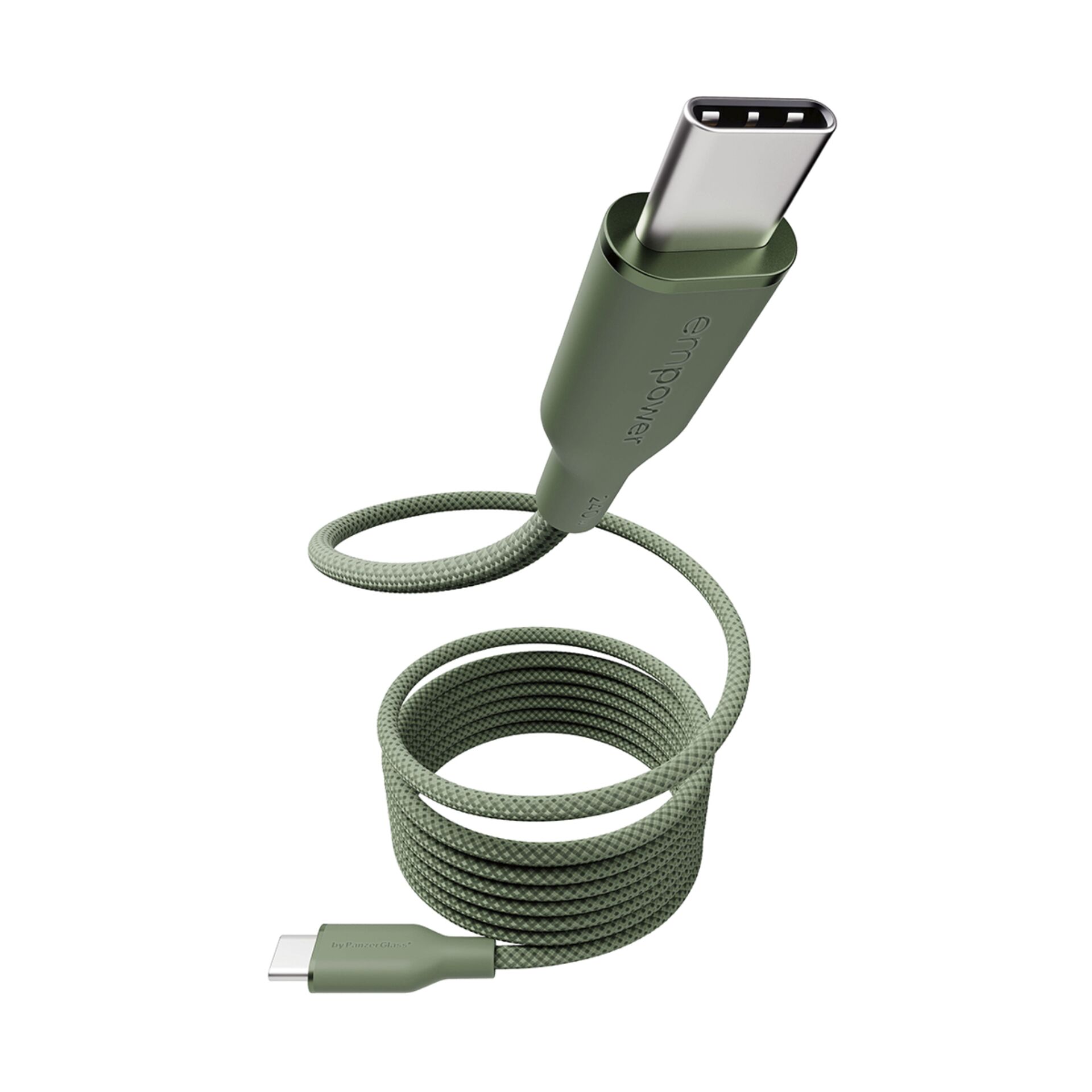 USB-C Kabel, Ladekabel, Geflochten, Grün, Typ-C