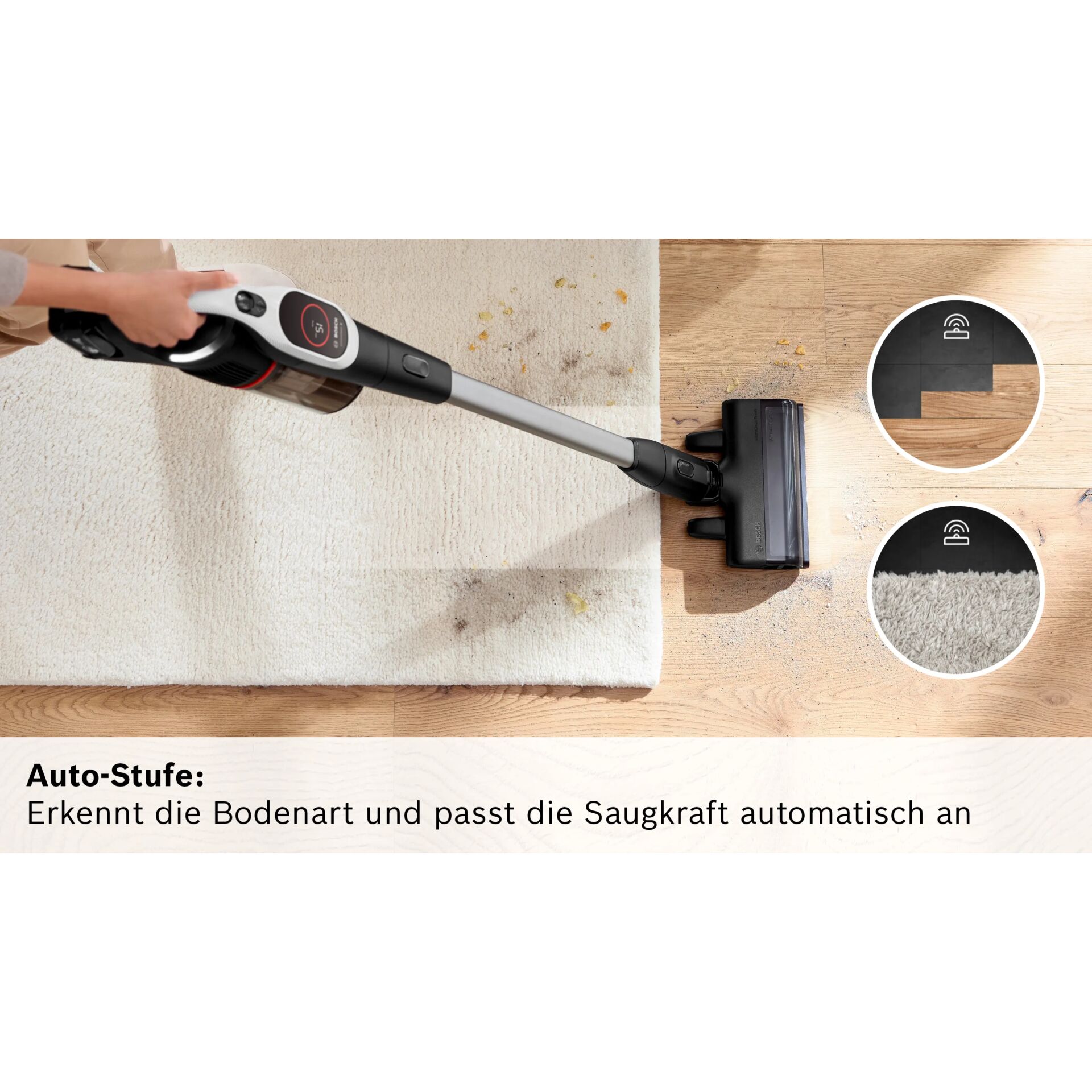 Staubsauger, Akku, Bodenreinigung, Bodendüse, Saugkraft