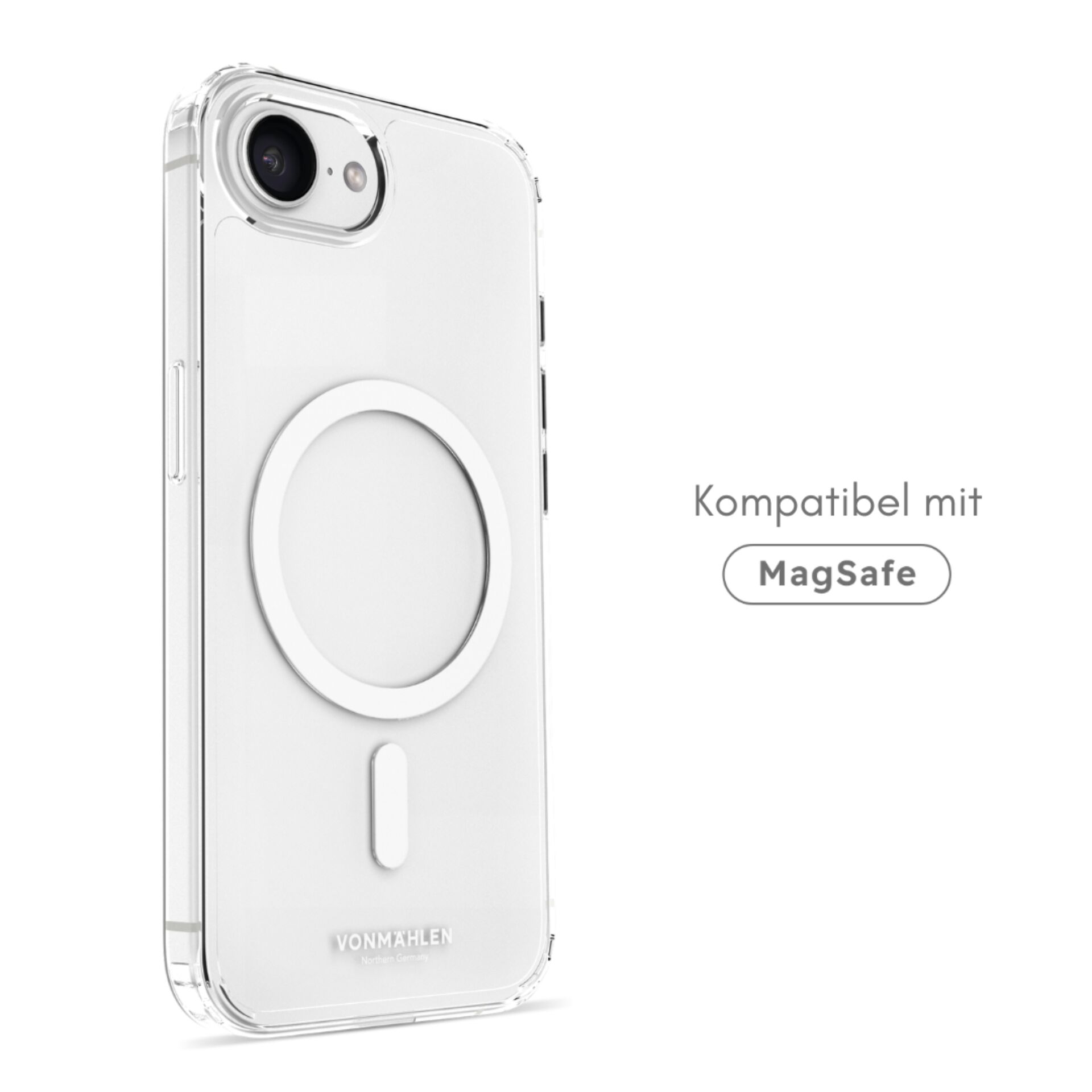 Hülle fürs Smartphone, Handyhülle, MagSafe kompatibel, Transparente Hülle, MagRing Halterung