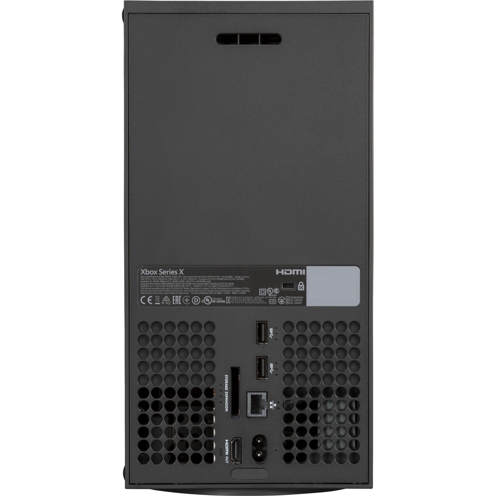 Xbox Series X, Schwarz, Spielkonsole, HDMI, Rückseite Anschlüsse