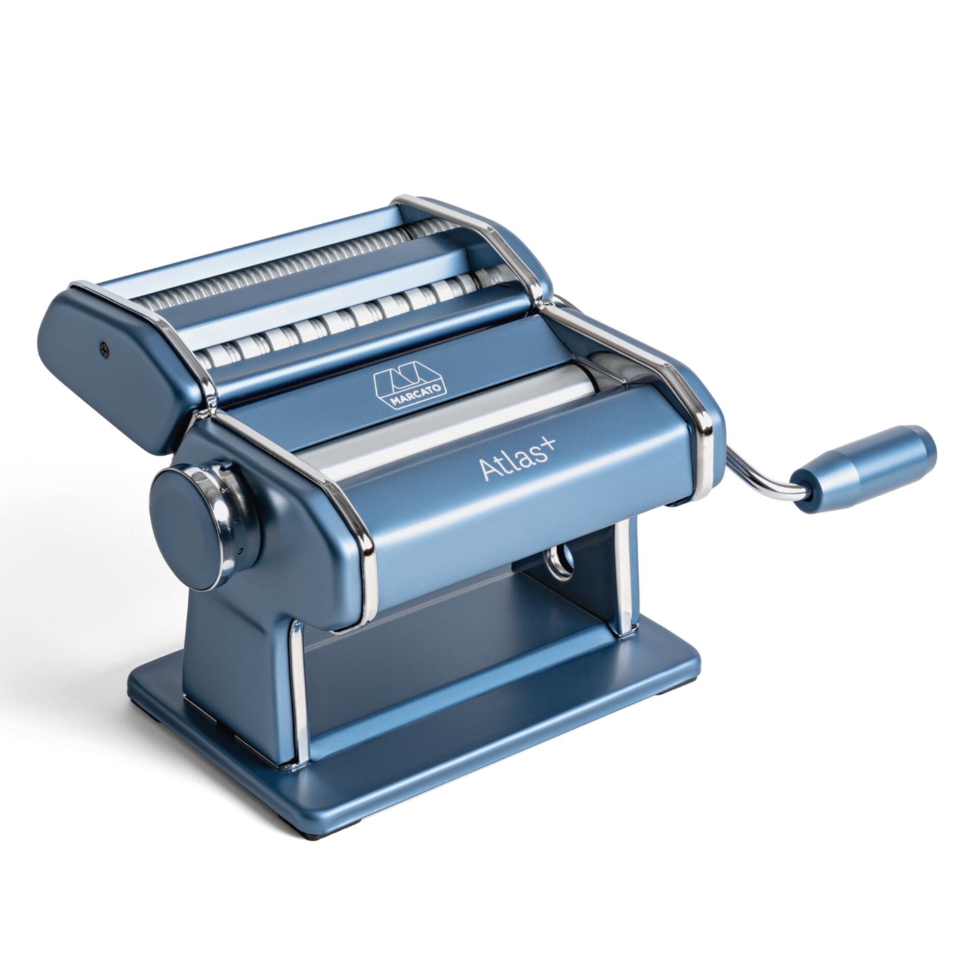 Pasta machine, Nudelmaschine, Metal, Blue, Manual kitchen appliance, Pasta-Maschine, Küchengerät, Metallisch Blau, manuell kurbeln, Atlas