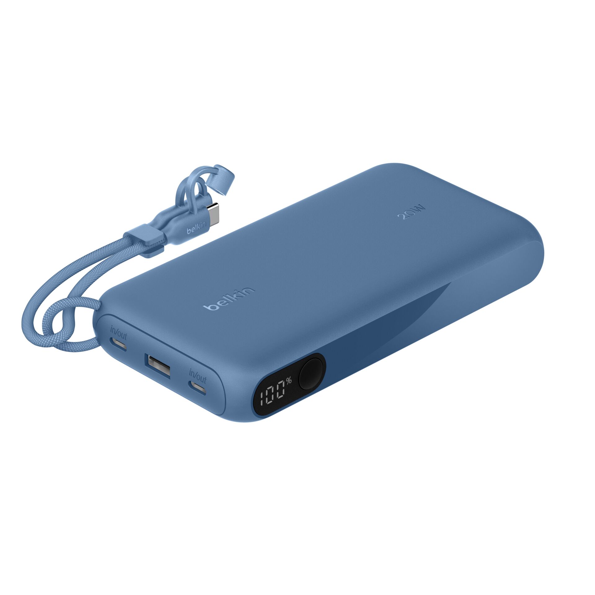 Belkin Powerbank mit Display 20W  20.000mAh USB-C blau  BPB028hqBL