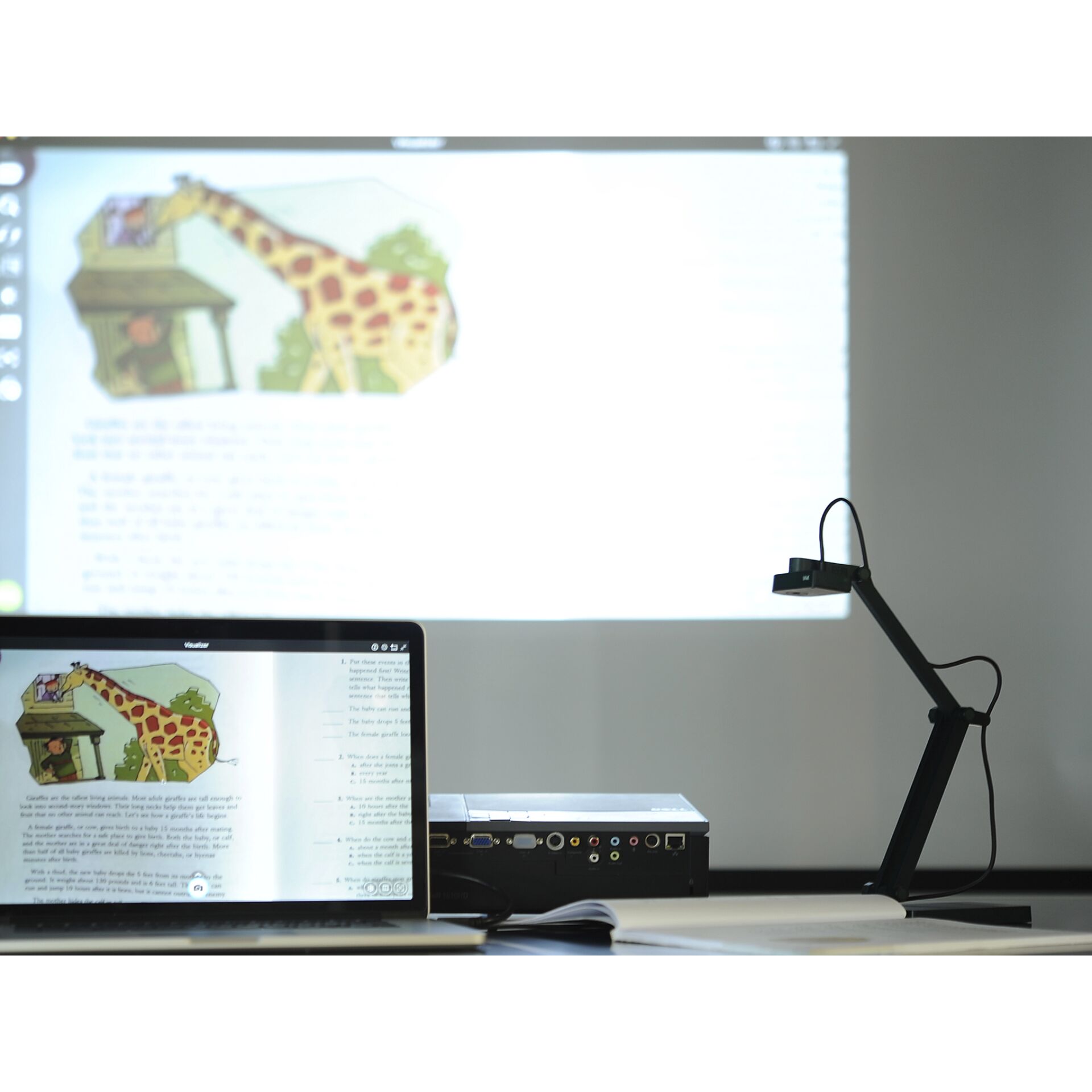 mikrofon, Lampe, Laptop, Bildschirm, Giraffe