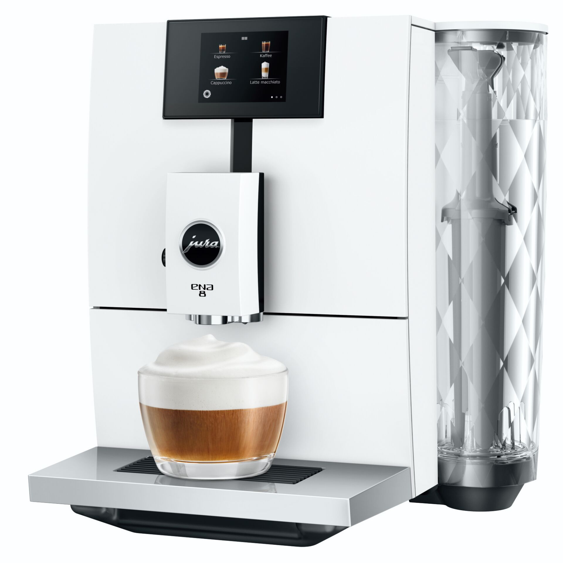 Kaffeemaschine, Espressomaschine, Milchaufschäumer, Kaffeezubereitung, Weiße Maschine