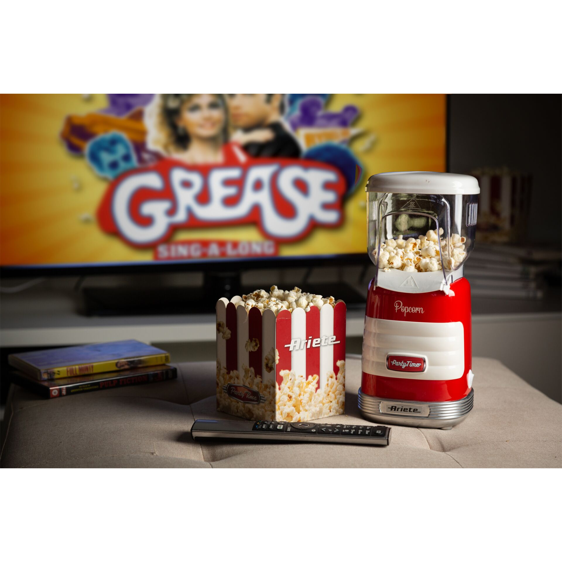 Kino-Popcorn-Maschine, Popcorn, Fernseher-Szene, Snack-Set, Fernsehunterhaltung