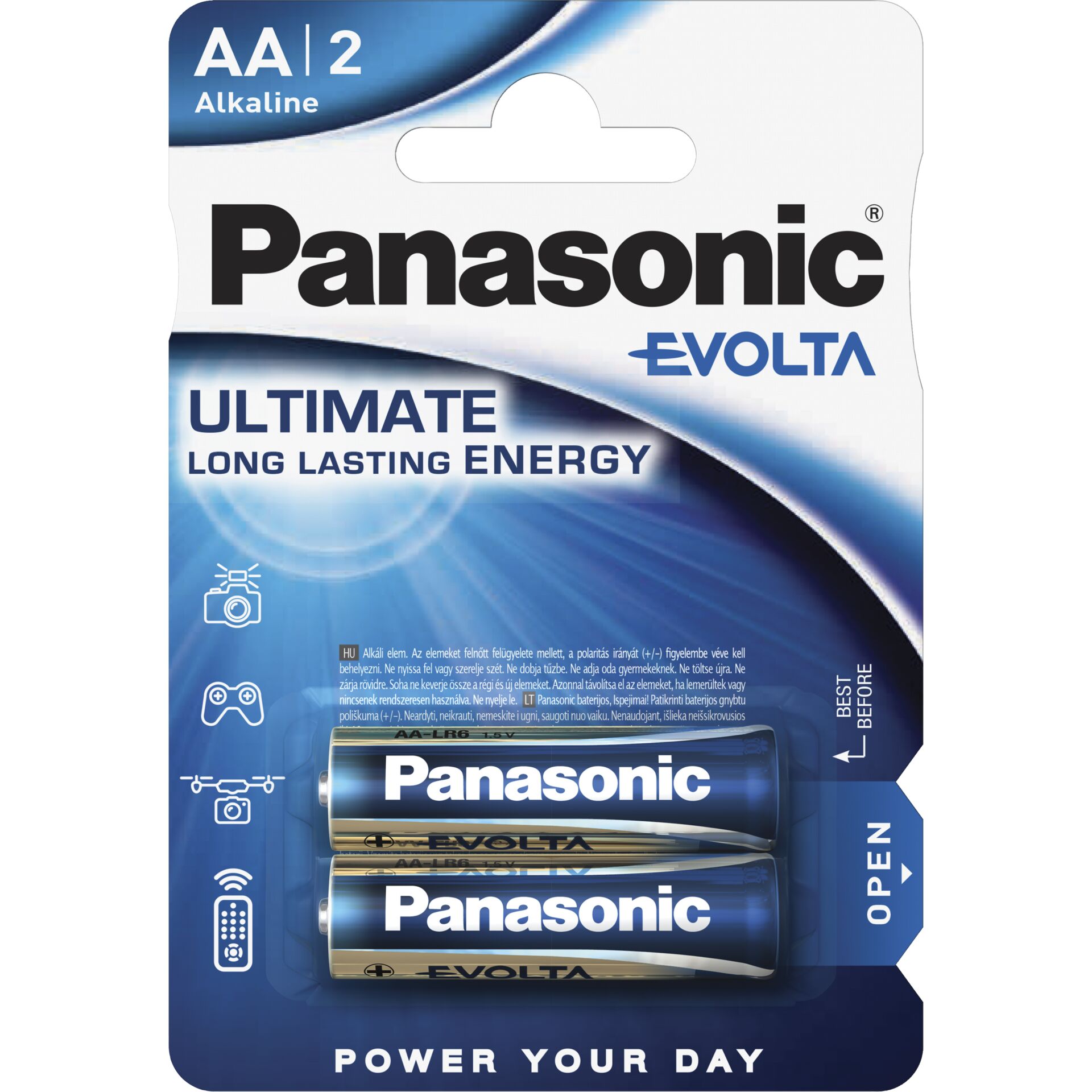 1x2 Panasonic Evolta LR 6 Mignon  AA                    LR6EGE/2BP