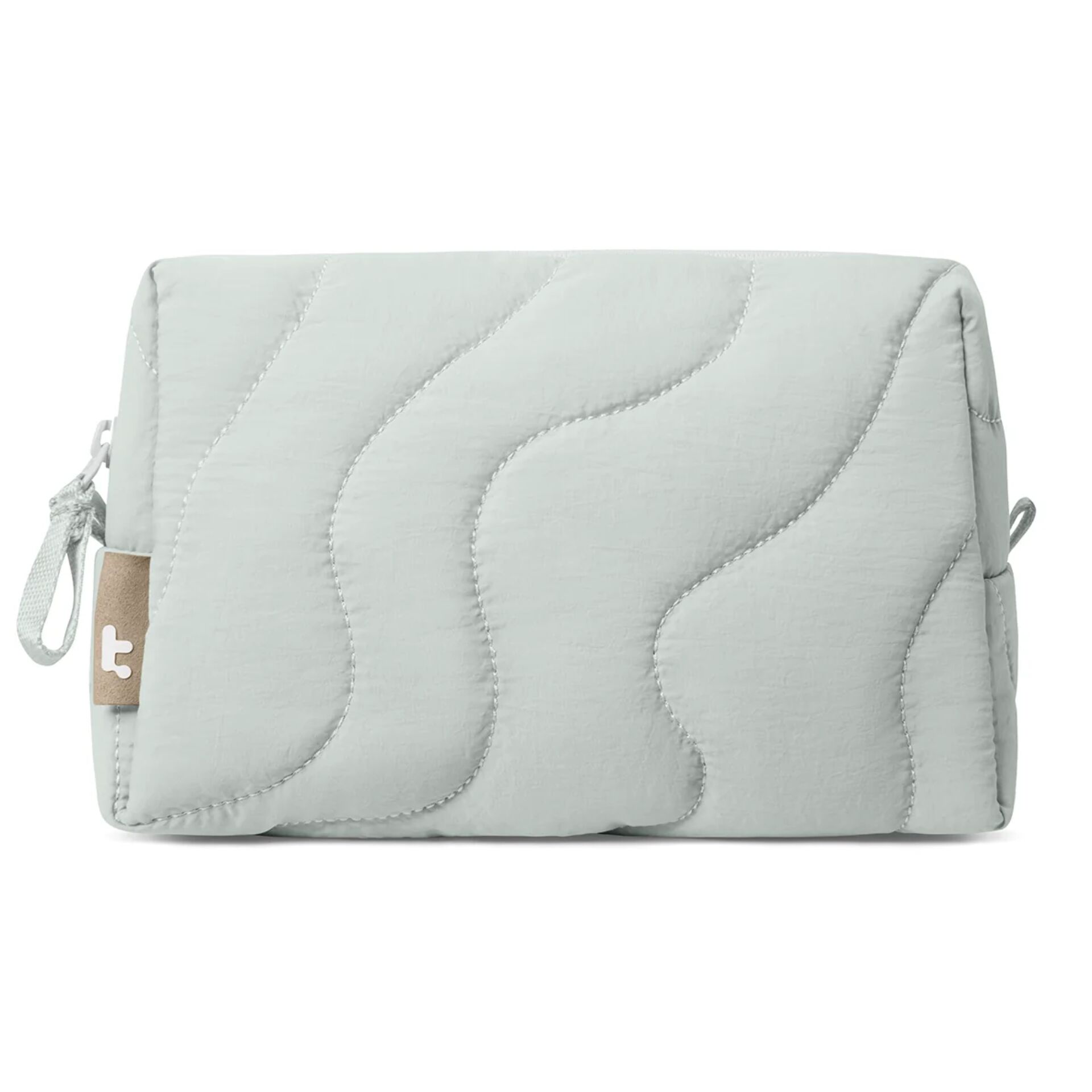Pouch, Clutch, Quilted, Hellgrau, Reißverschluss