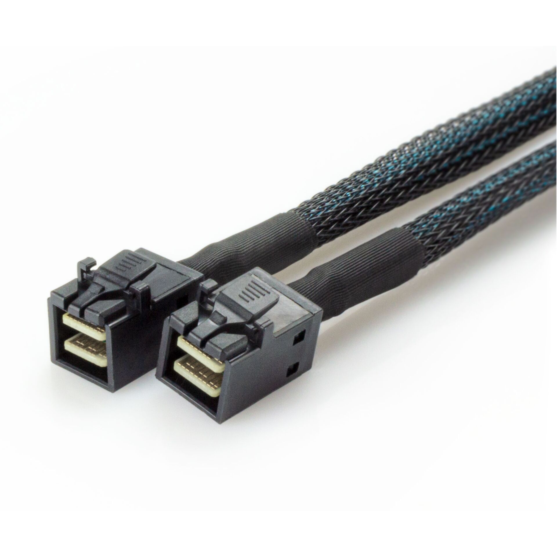 PCIe-Stromkabel, Doppelstecker, 22AWG, schwarz gewebt, SATA?