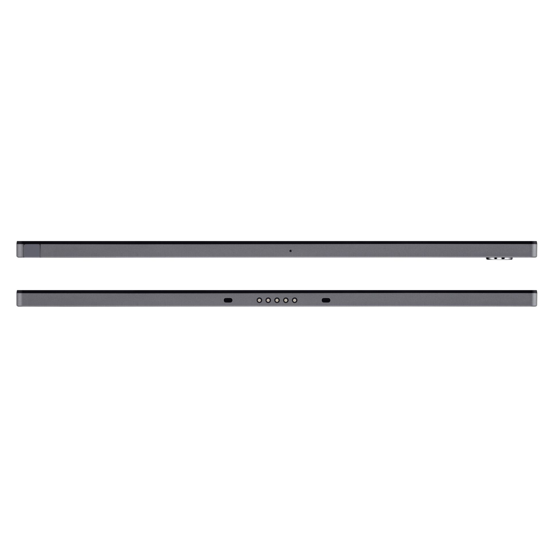 Tablet, Metallgehäuse, grau, Ladekontakte, schlankes Design