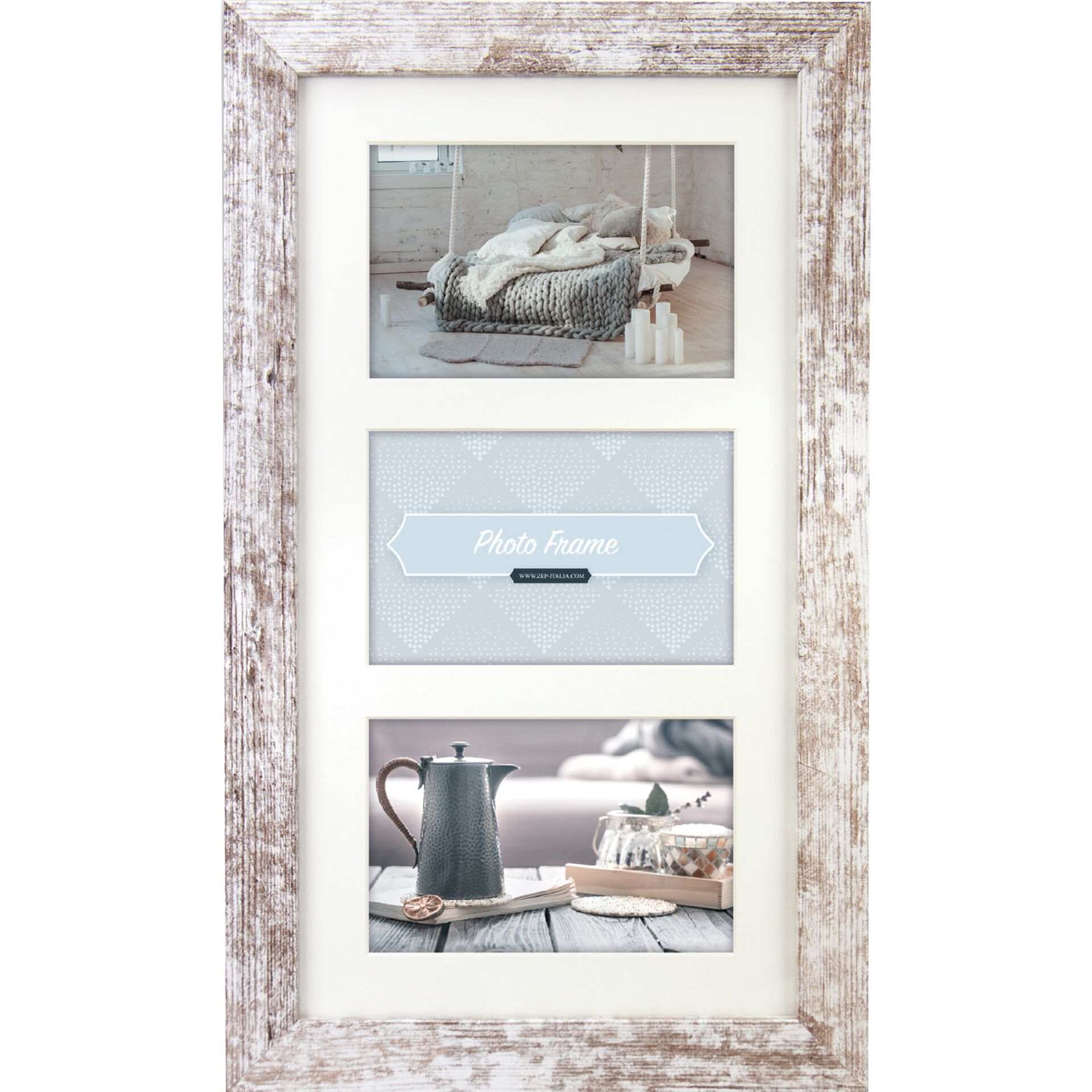 ZEP Nelson 6  weiß/braun 3x13x18  Holz Bilderrahmen 3Q      V23136