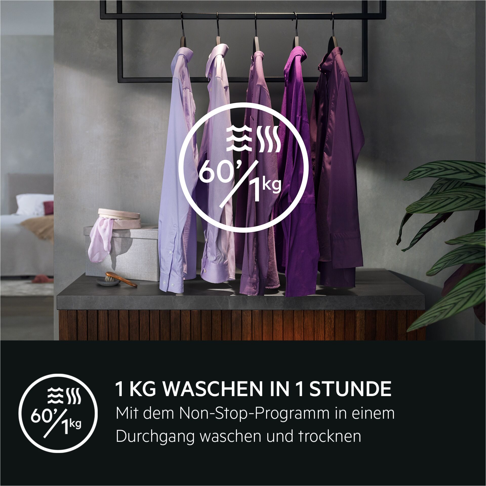 Waschmaschine, Wäsche, Kleidung, Waschgang, 60%1kg