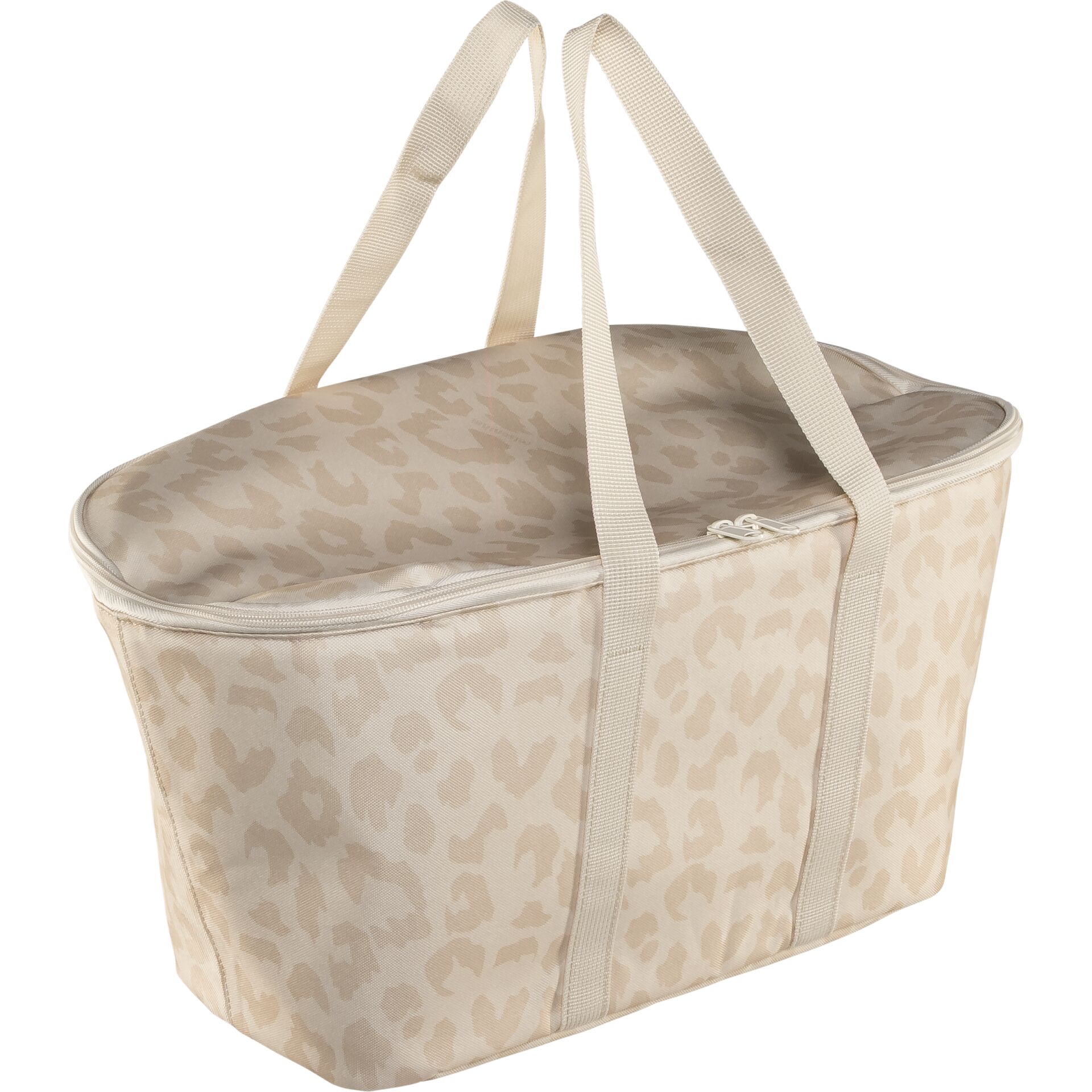 Tasche, Tragetasche, Leopardenmuster, Beige, Reisetasche