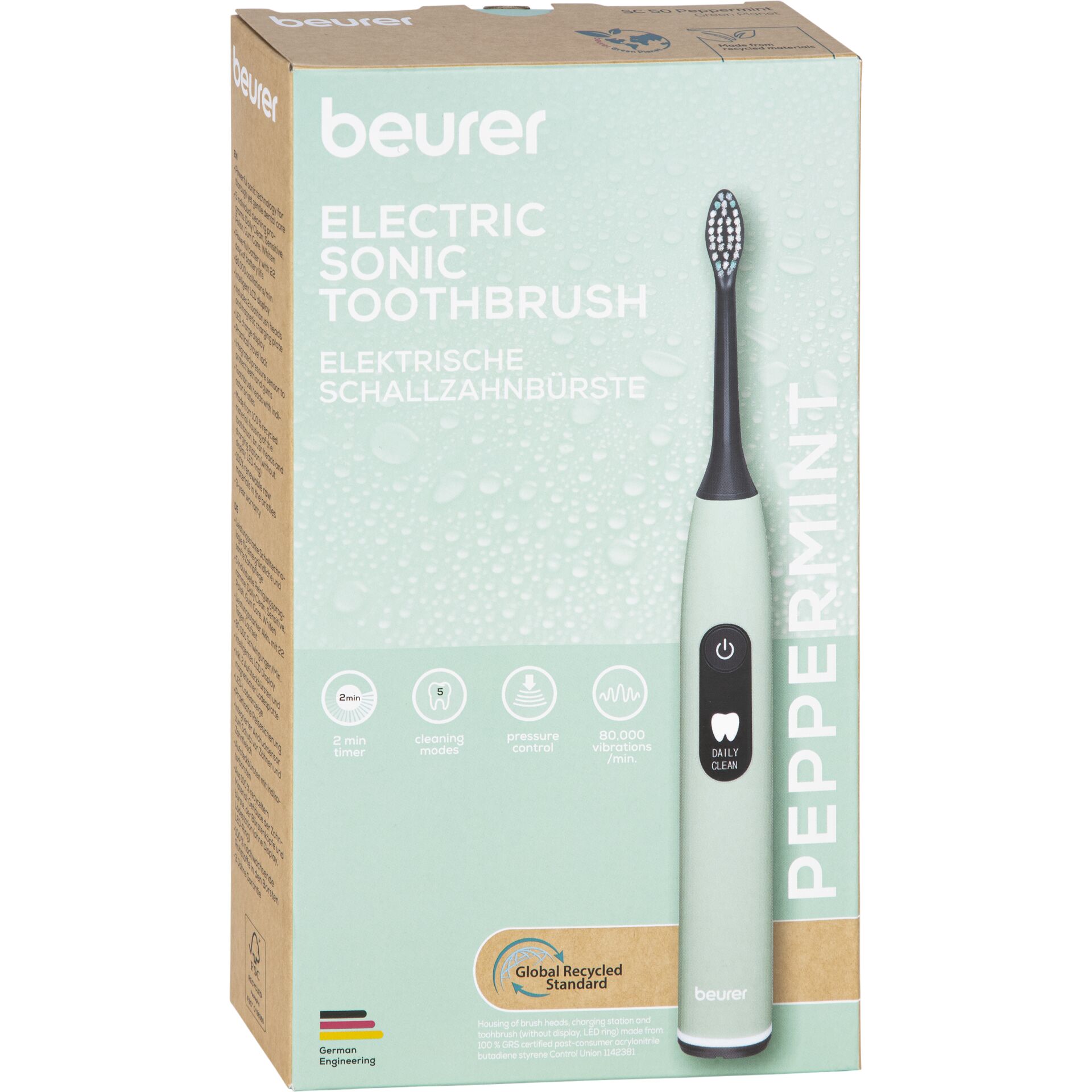 Beurer SC 50 peppermint  Schallzahnbürste Green Planet